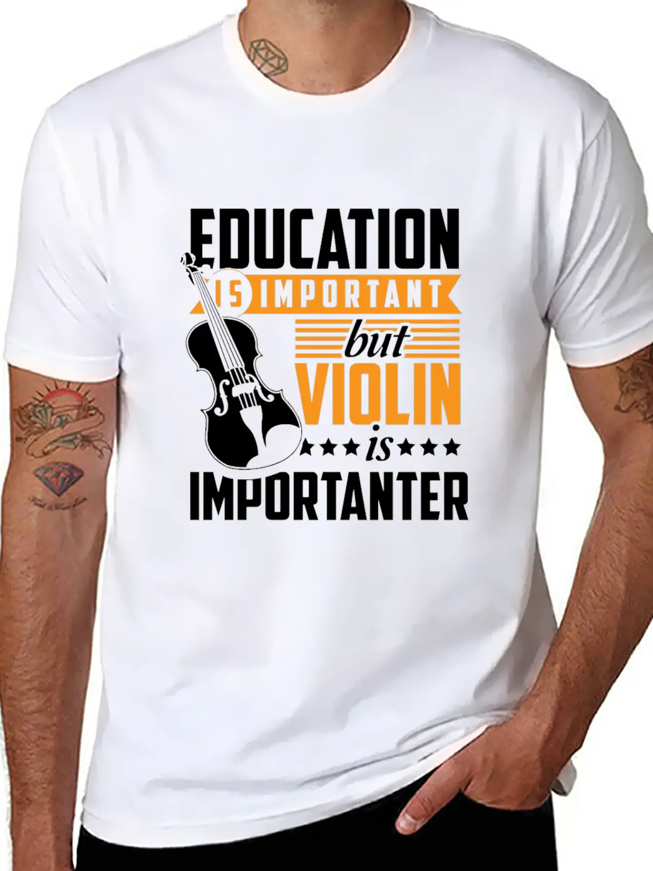 Violin Musical Instrument Violinist Classical Gift Lightweight Cotton T-Shirt – Daily Comfort Graphic Shirt