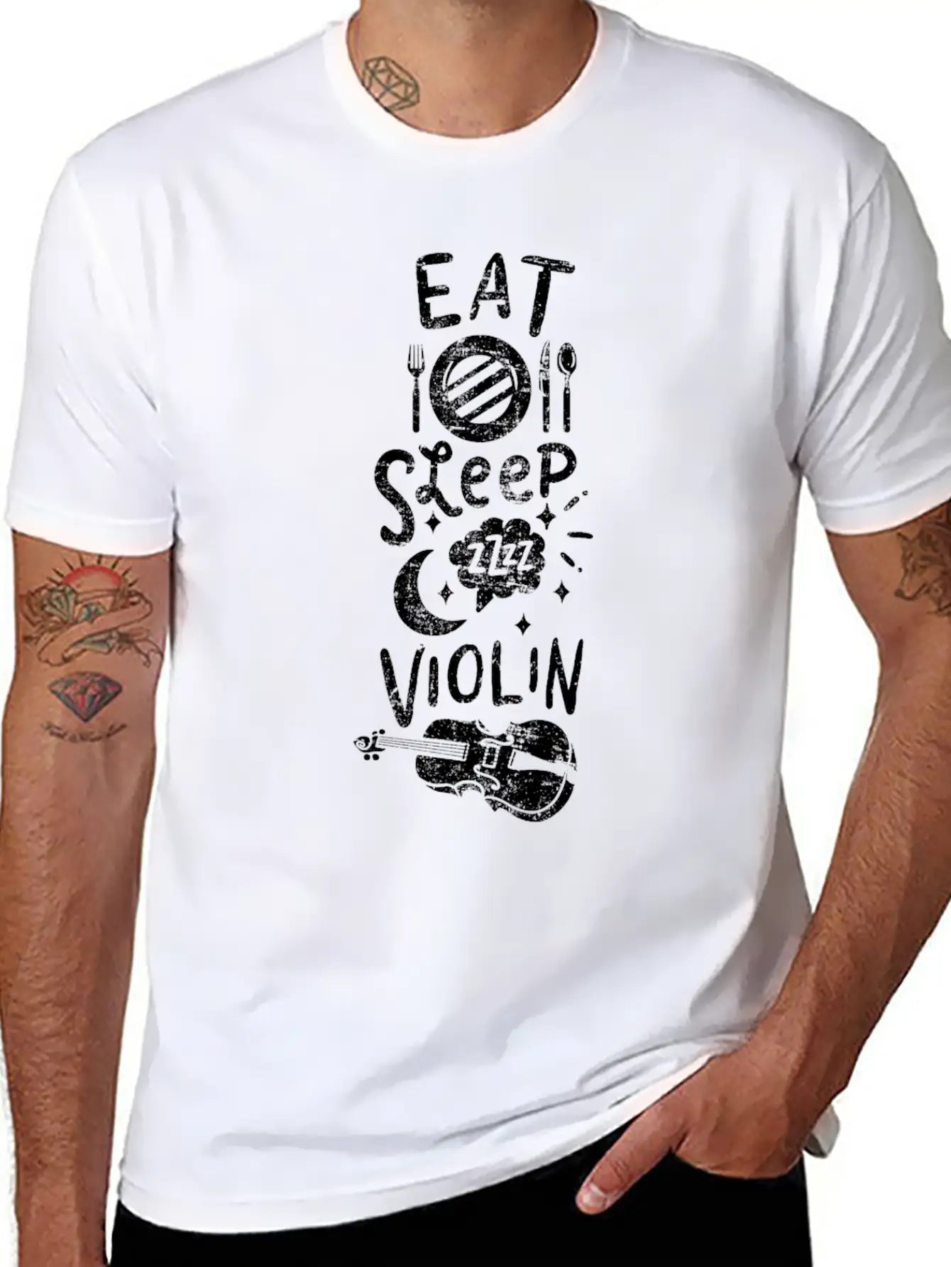 Violin Player Stylish Everyday T-Shirt – Unisex Basic Cotton Tee