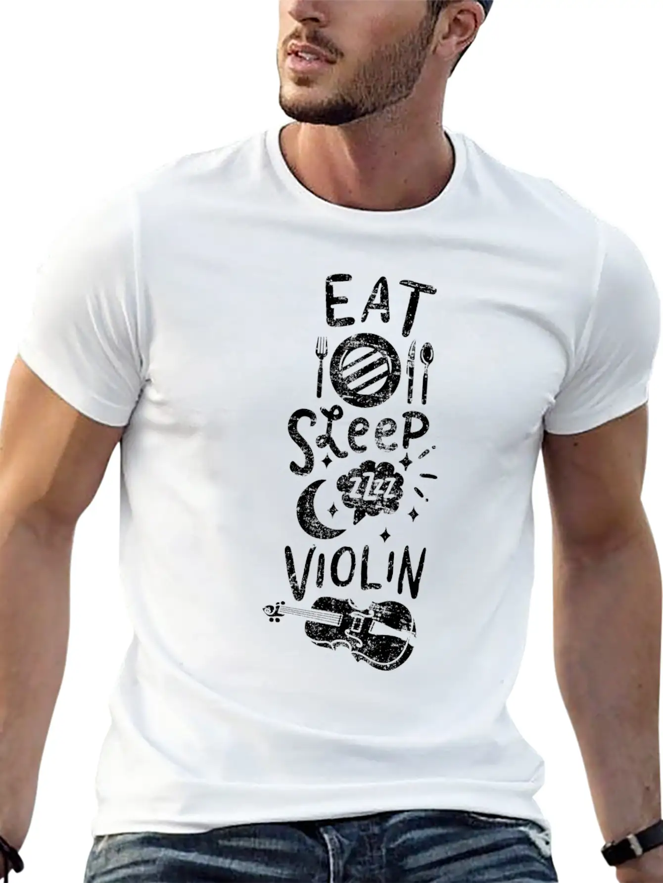 Violin Player Stylish Everyday T-Shirt – Unisex Basic Cotton Tee