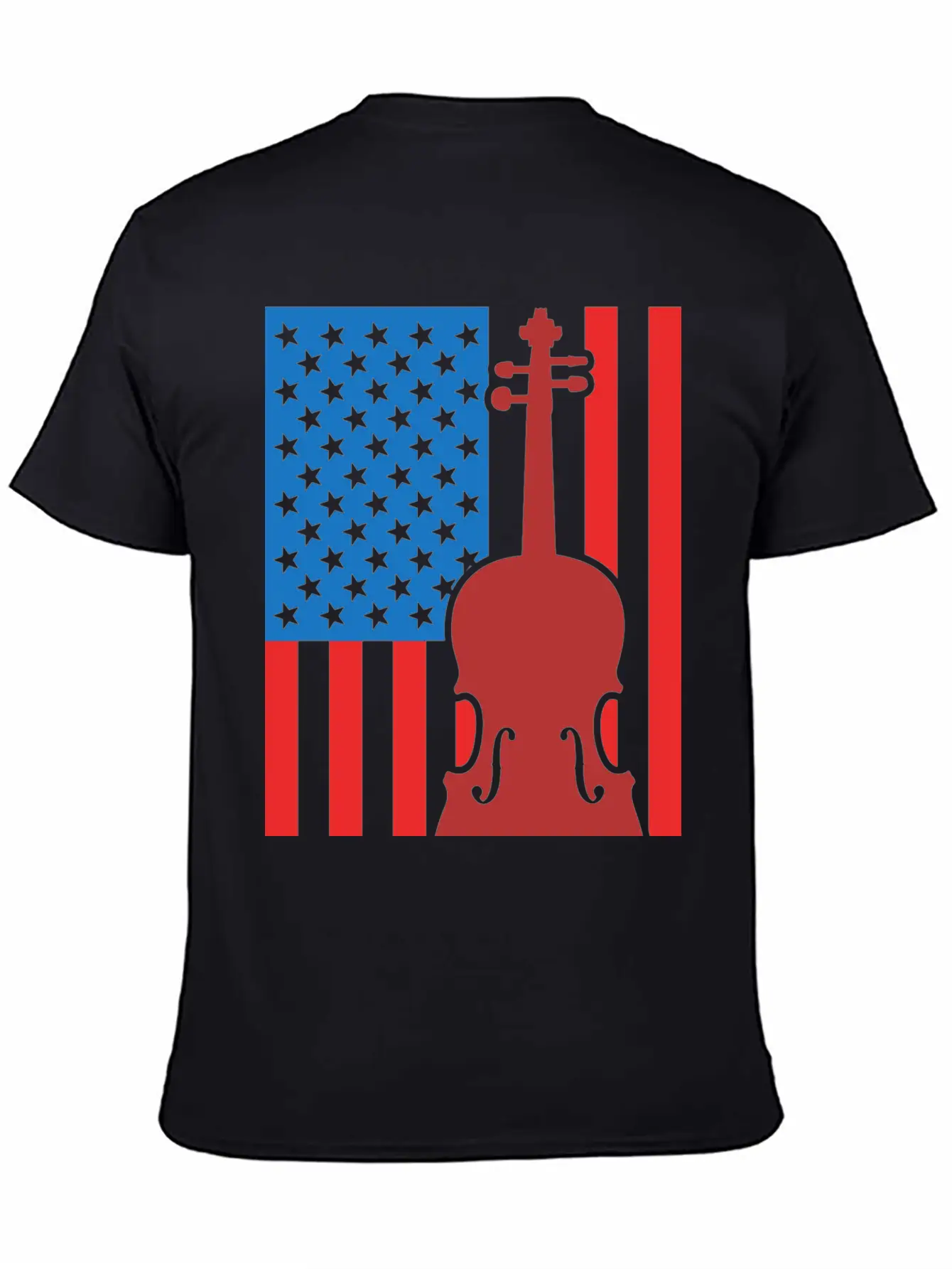 Violin USA Flag Essential Cotton Tee For Daily Outfits – Unisex Style