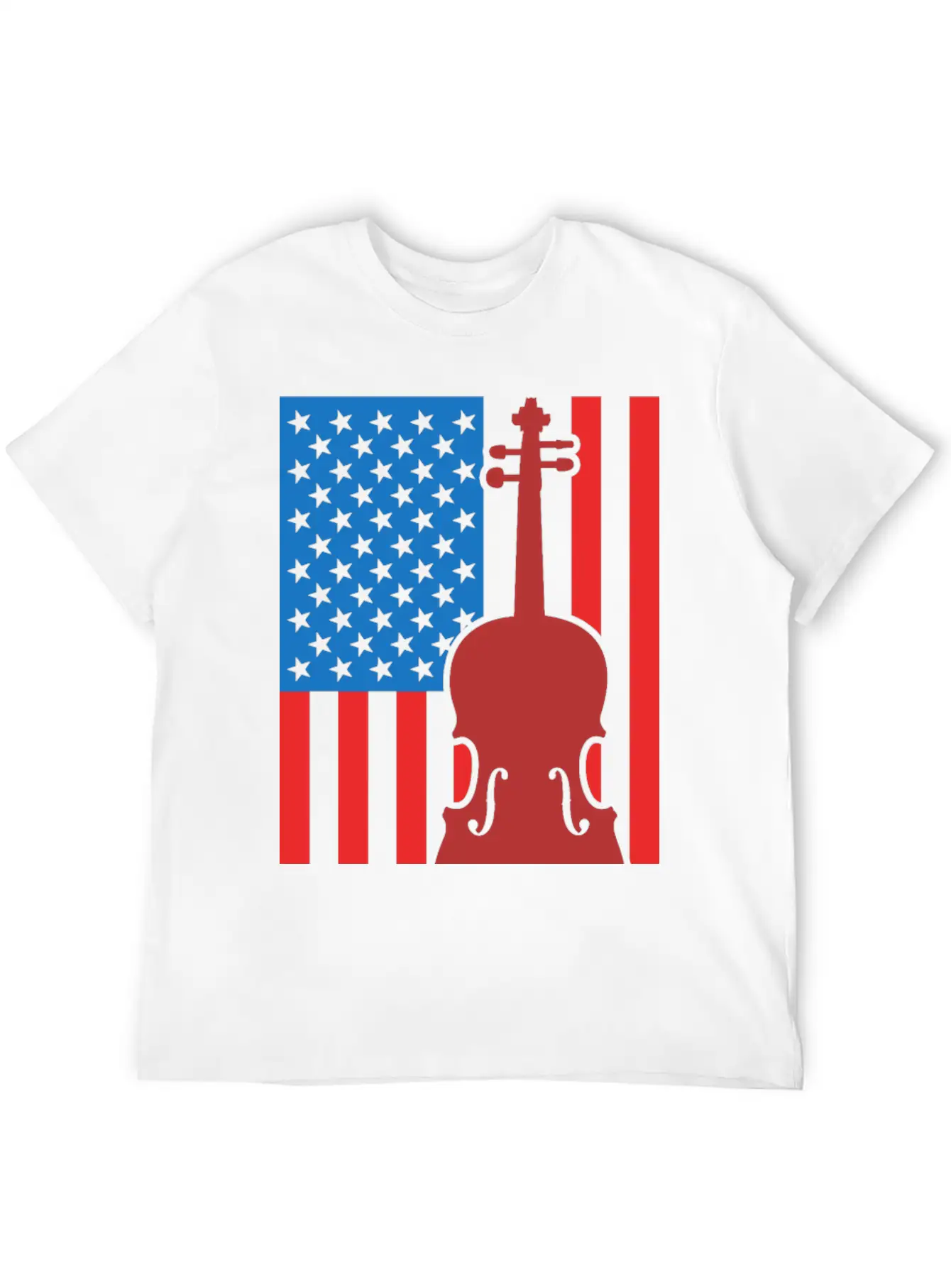 Violin USA Flag Essential Cotton Tee For Daily Outfits – Unisex Style