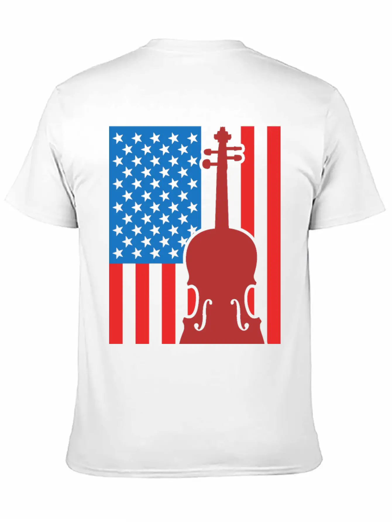 Violin USA Flag Essential Cotton Tee For Daily Outfits – Unisex Style