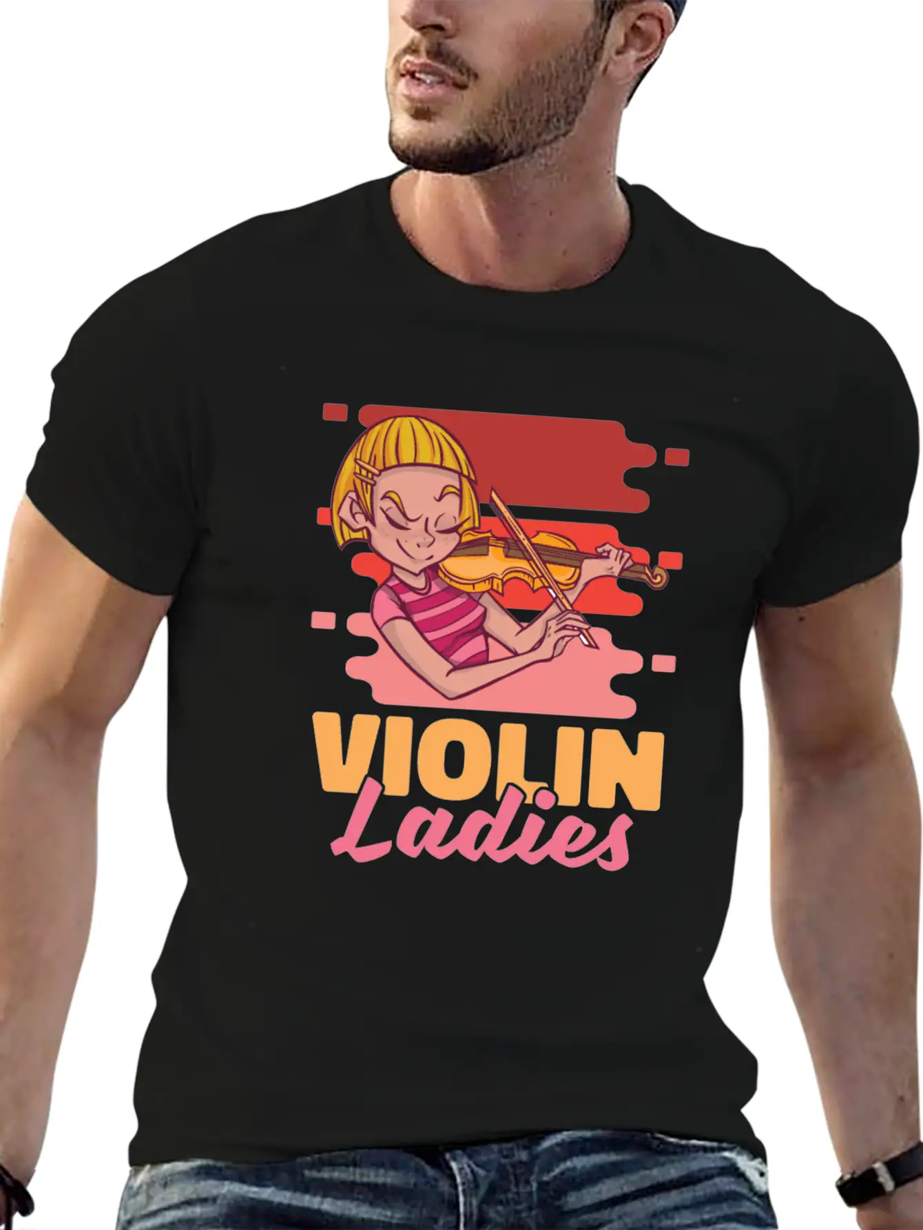 Violin Violinist Ladies Unisex Casual T-Shirt ��� Clean Design For Daily Comfort