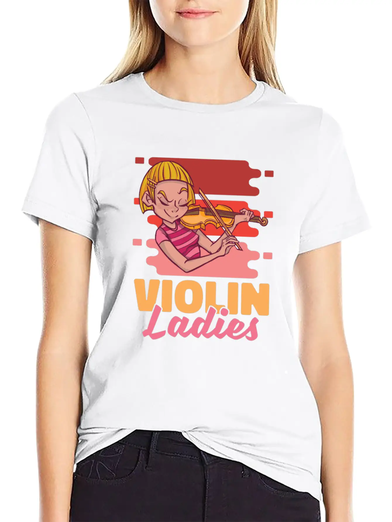 Violin Violinist Ladies Unisex Casual T-Shirt ��� Clean Design For Daily Comfort
