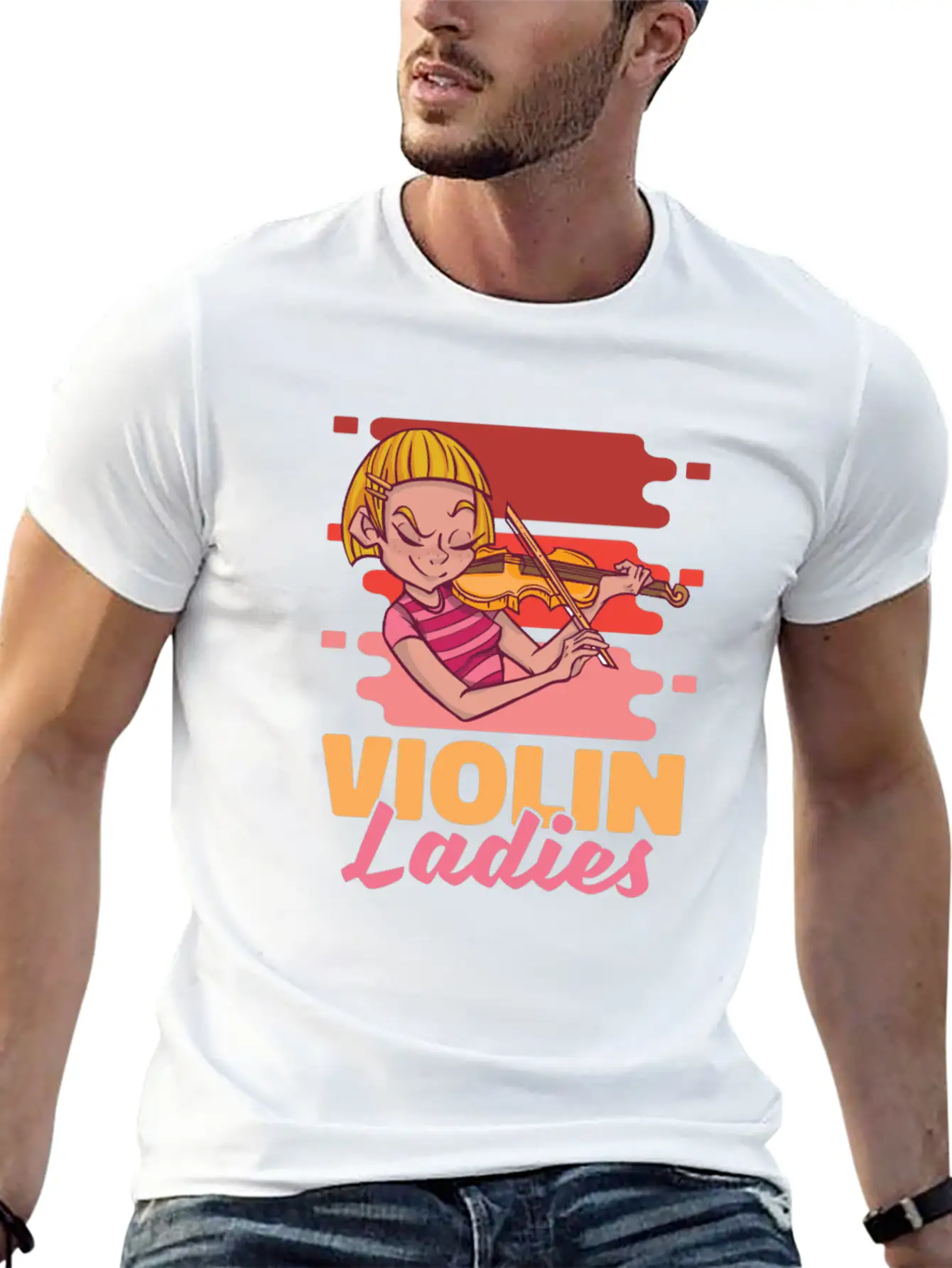 Violin Violinist Ladies Unisex Casual T-Shirt ��� Clean Design For Daily Comfort