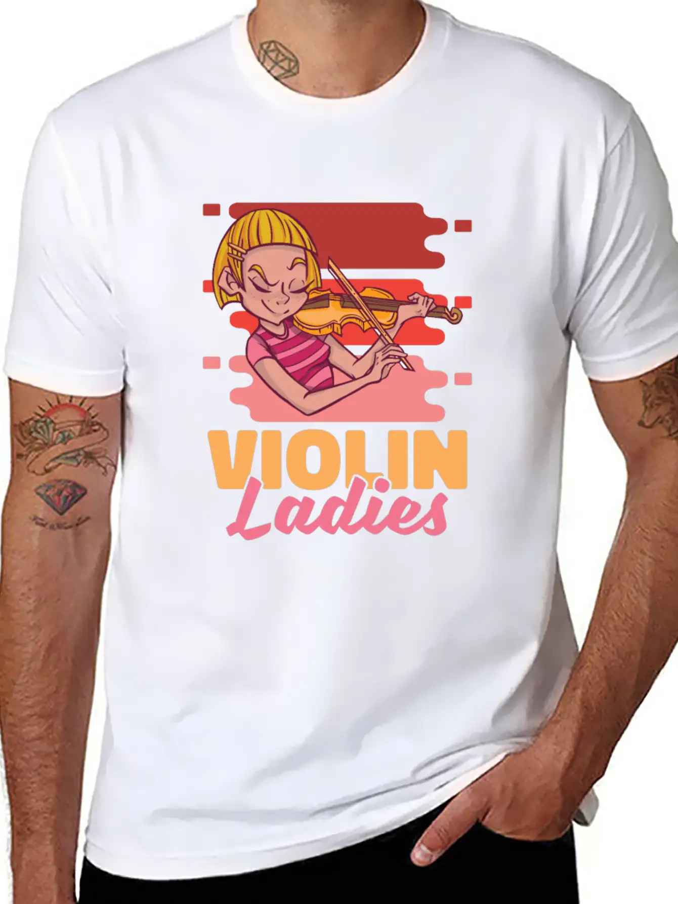 Violin Violinist Ladies Unisex Casual T-Shirt ��� Clean Design For Daily Comfort