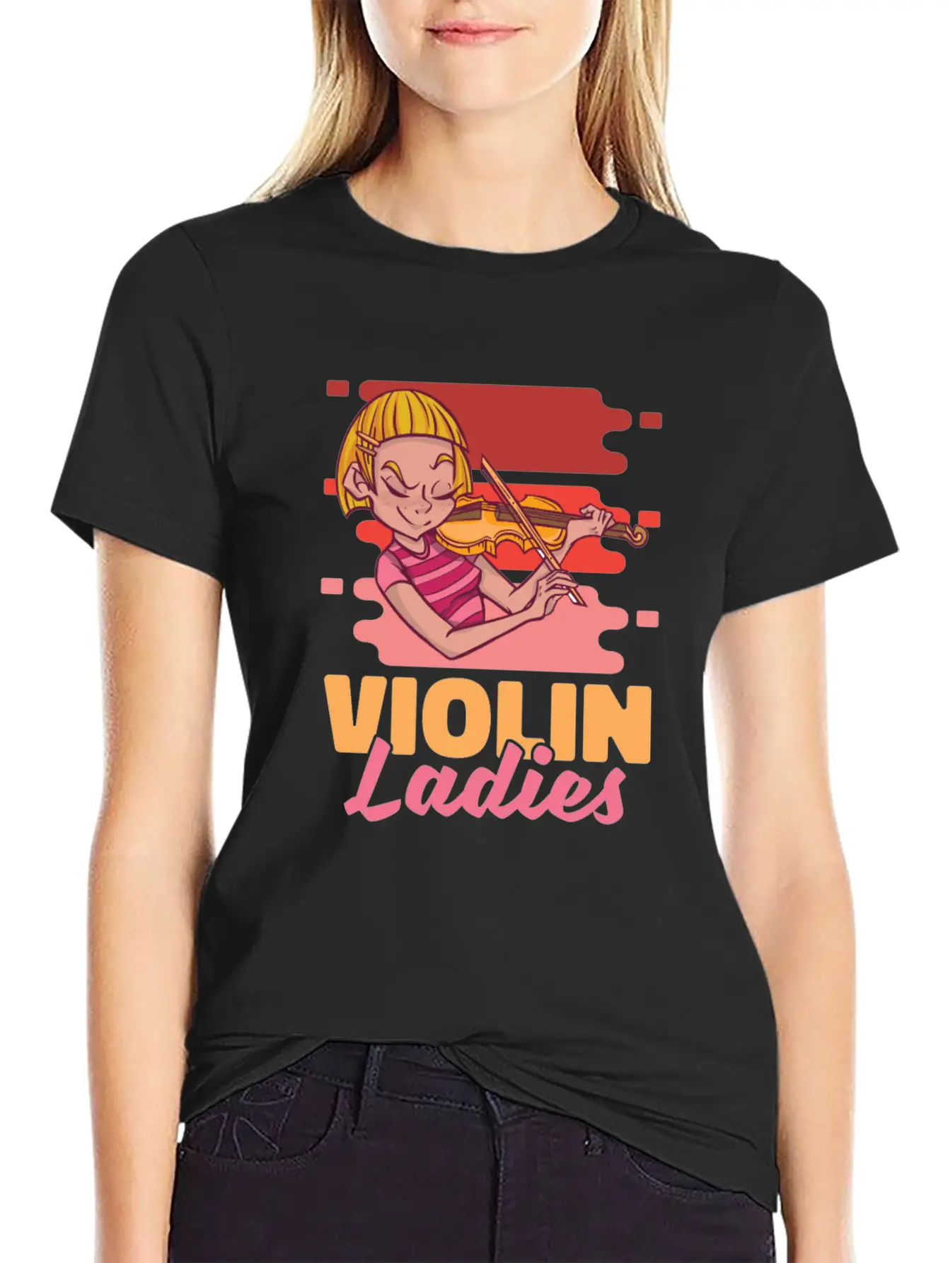 Violin Violinist Ladies Unisex Casual T-Shirt ��� Clean Design For Daily Comfort
