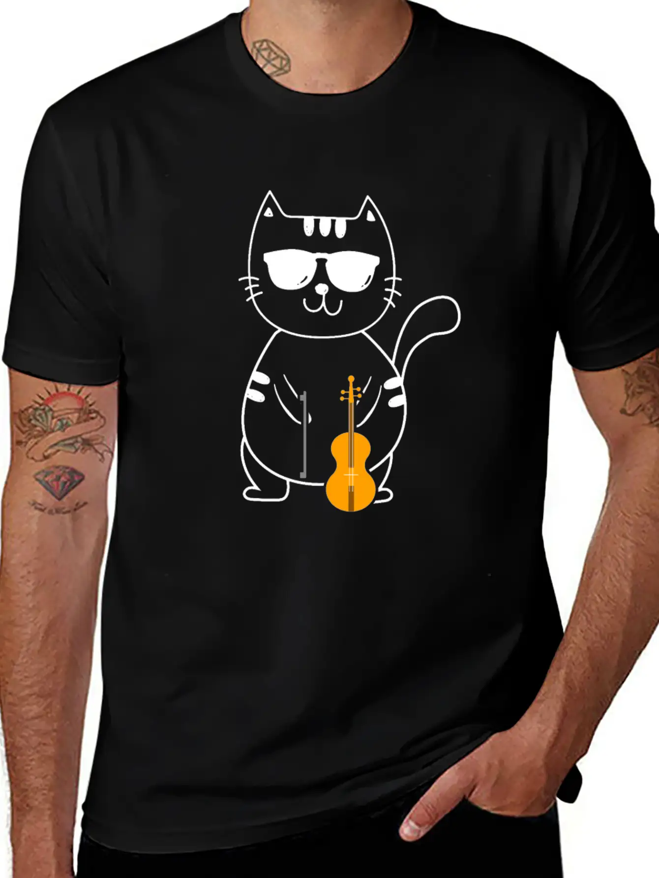 Violin Violinist Lightweight Cotton T-Shirt – Daily Comfort Graphic Shirt