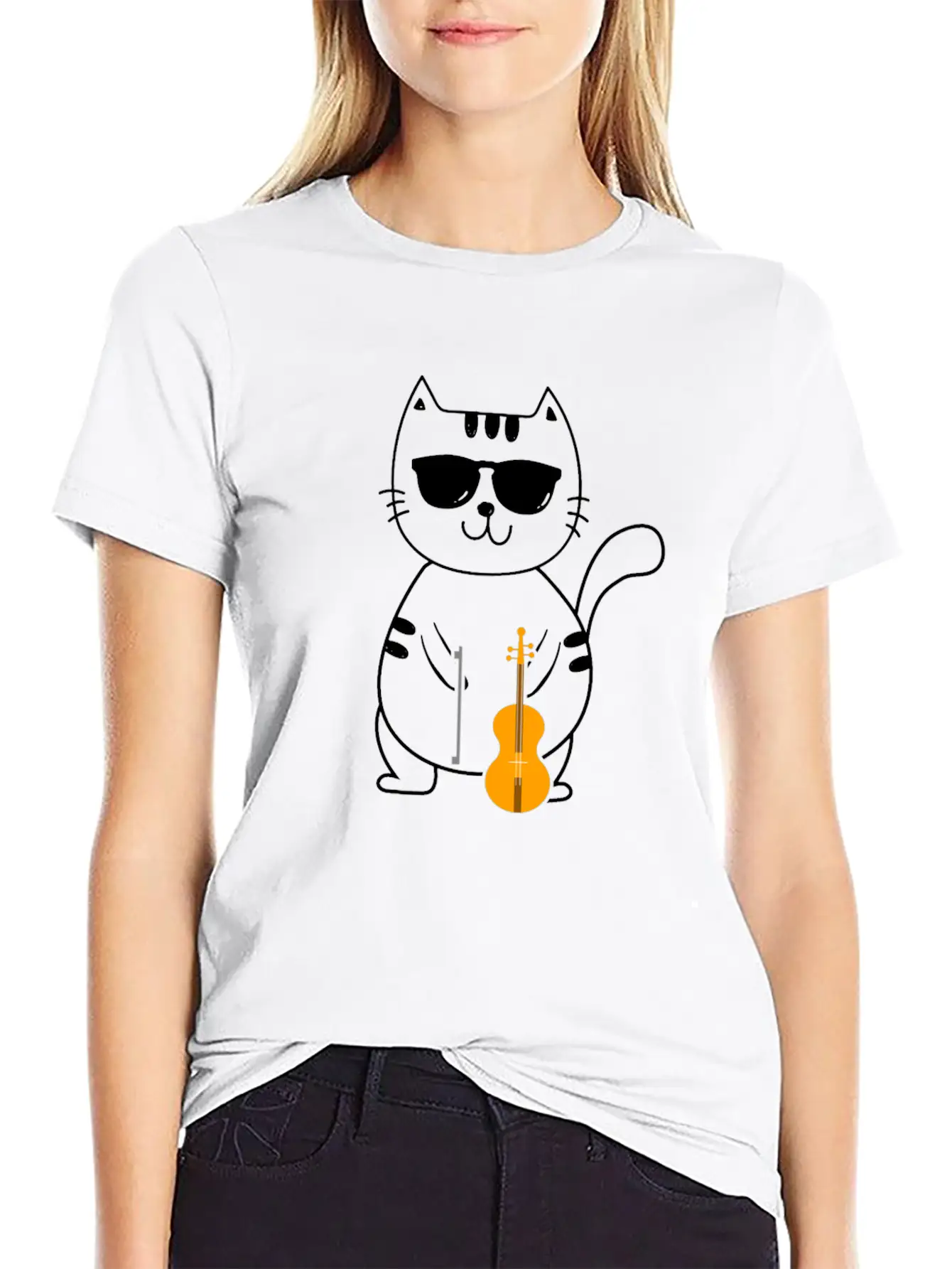 Violin Violinist Lightweight Cotton T-Shirt – Daily Comfort Graphic Shirt