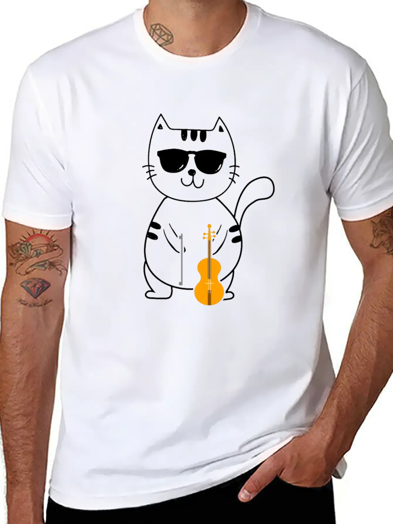 Violin Violinist Lightweight Cotton T-Shirt – Daily Comfort Graphic Shirt