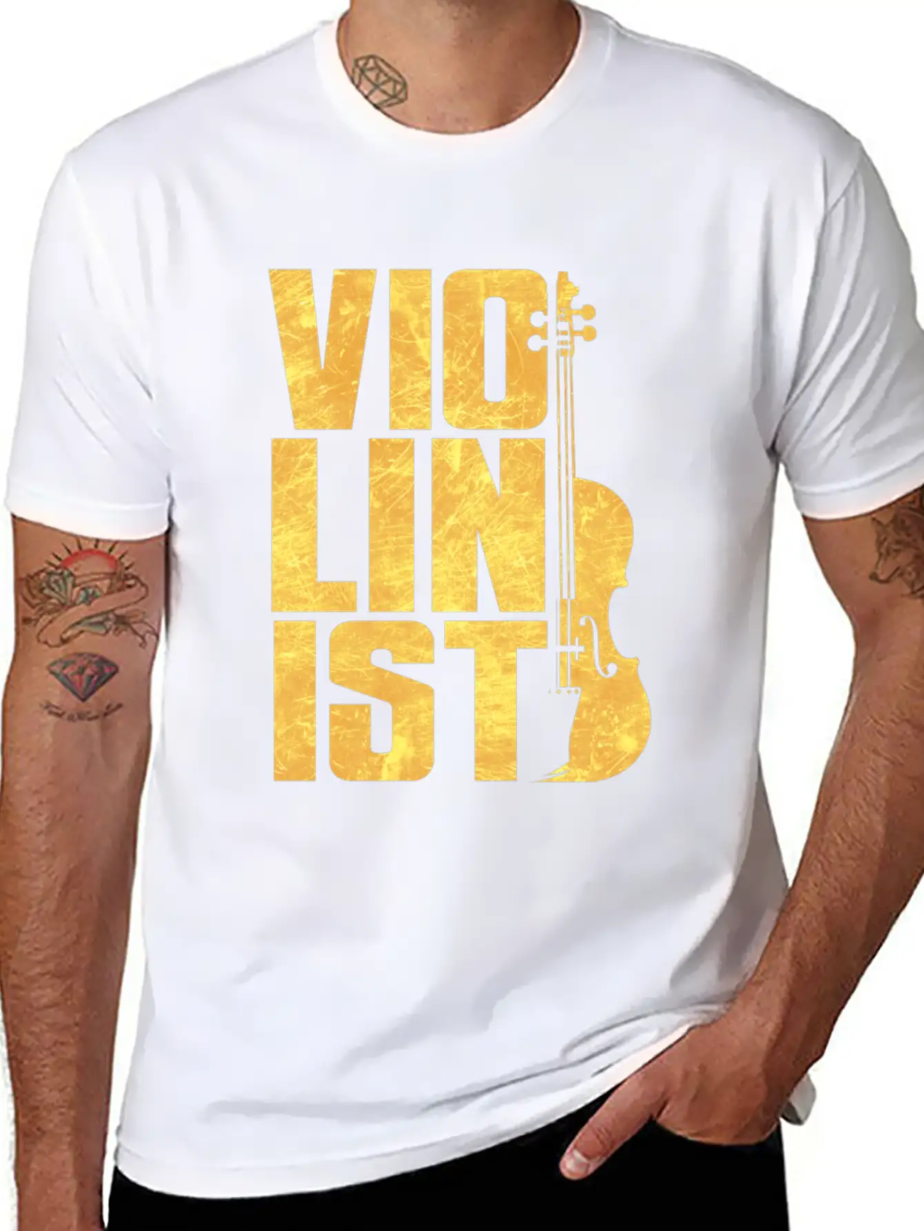 Violinist Violin Music Instrument Musician Gift Lightweight Cotton T-Shirt – Daily Comfort Graphic Shirt