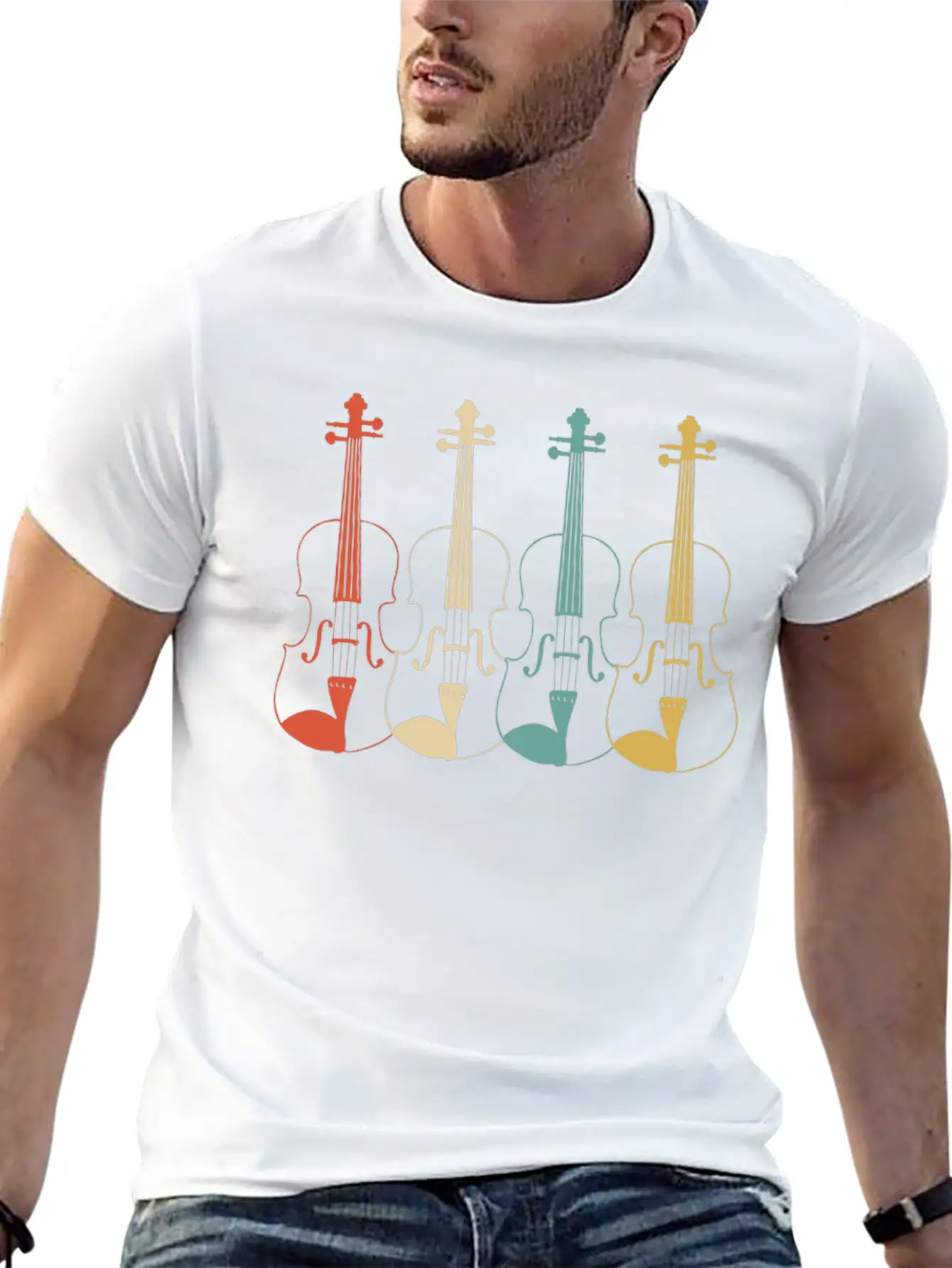 Violins Lightweight Cotton T-Shirt – Daily Comfort Graphic Shirt