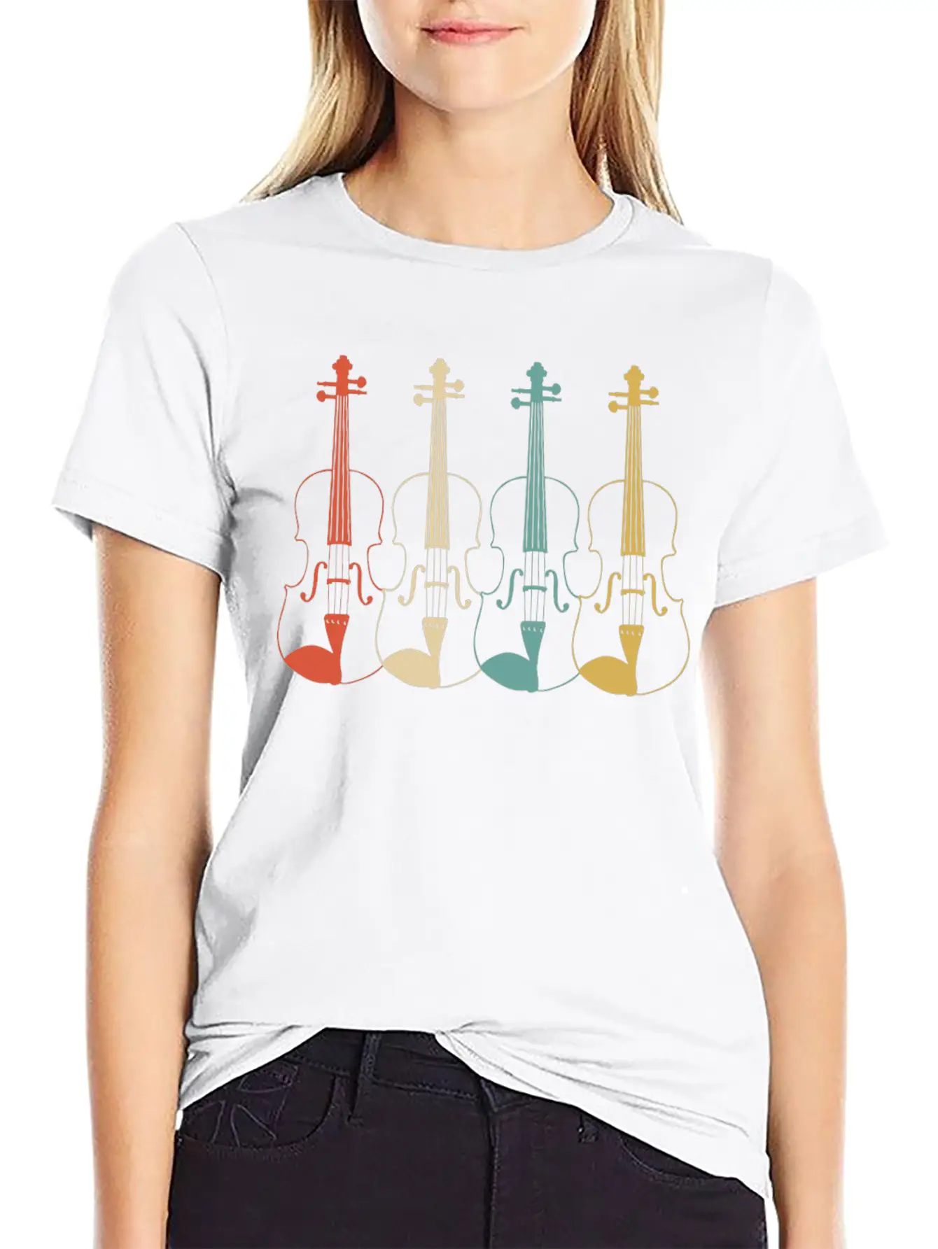 Violins Lightweight Cotton T-Shirt – Daily Comfort Graphic Shirt