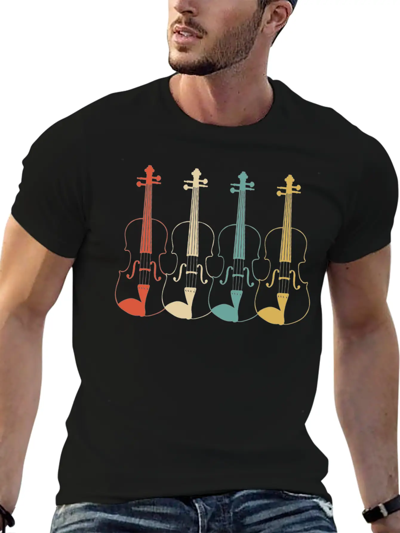 Violins Lightweight Cotton T-Shirt – Daily Comfort Graphic Shirt