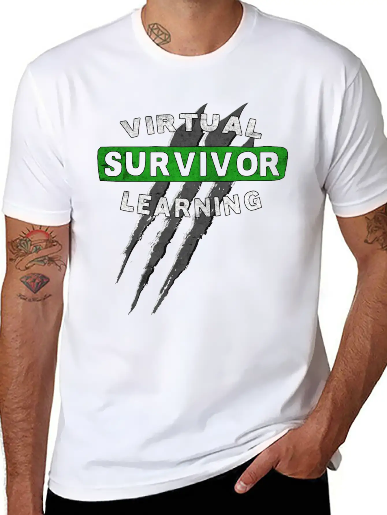 Virtual Learning Survivor, Back To School Essential Cotton Tee For Daily Outfits – Unisex Style