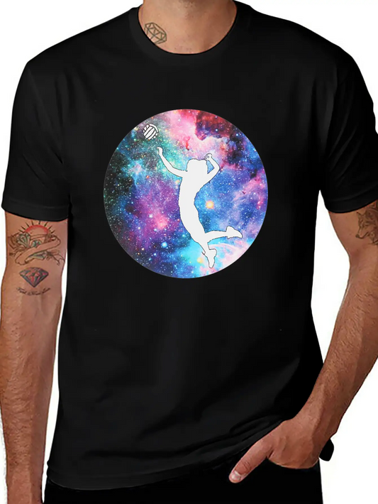 Volleyball Galaxy Girl Unisex Casual T-Shirt – Clean Design For Daily Comfort