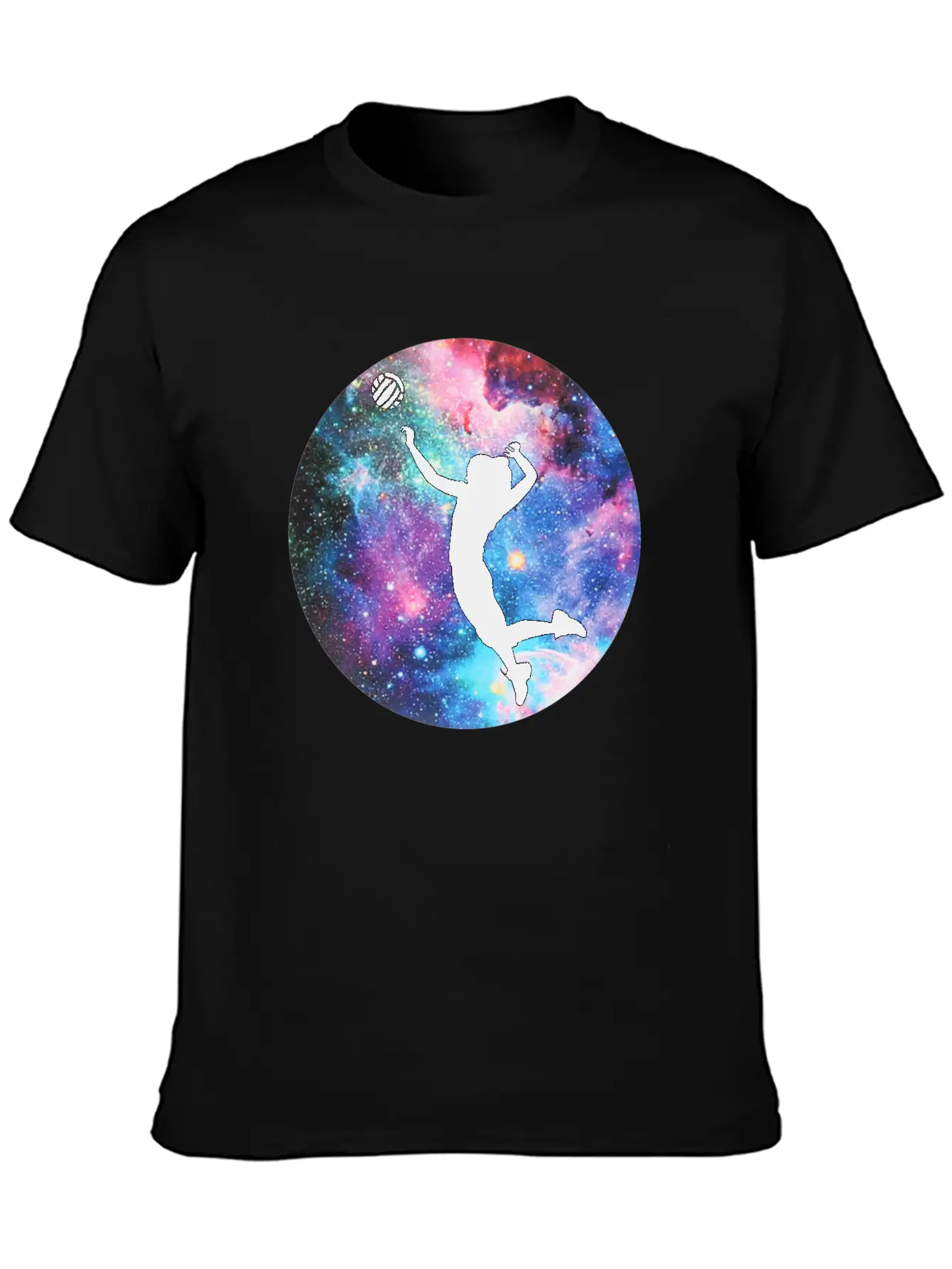 Volleyball Galaxy Girl Unisex Casual T-Shirt – Clean Design For Daily Comfort