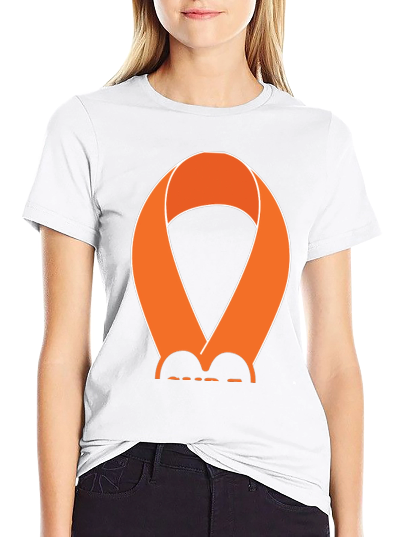 Orange Awareness Ribbon Graphic T-Shirt
