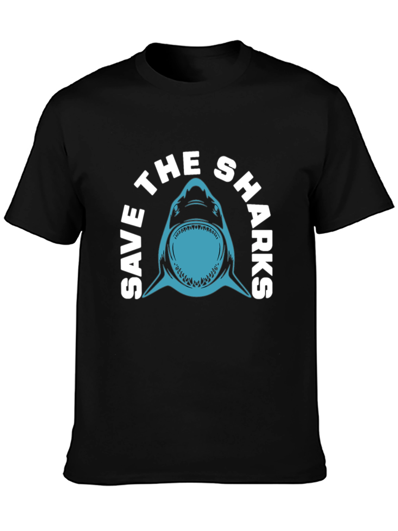 Save The Sharks Graphic T-Shirt - Black