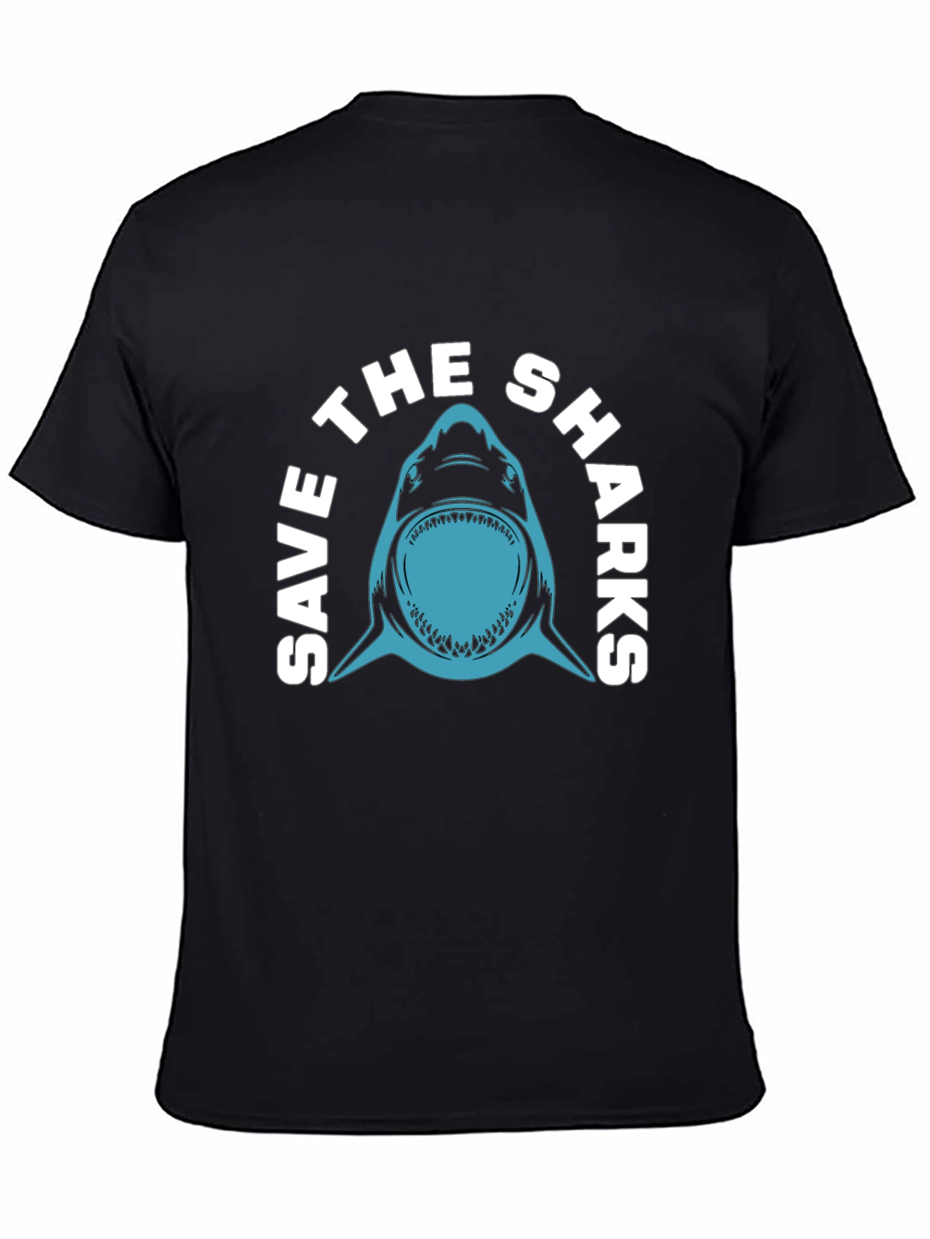 Save The Sharks Graphic T-Shirt - Black