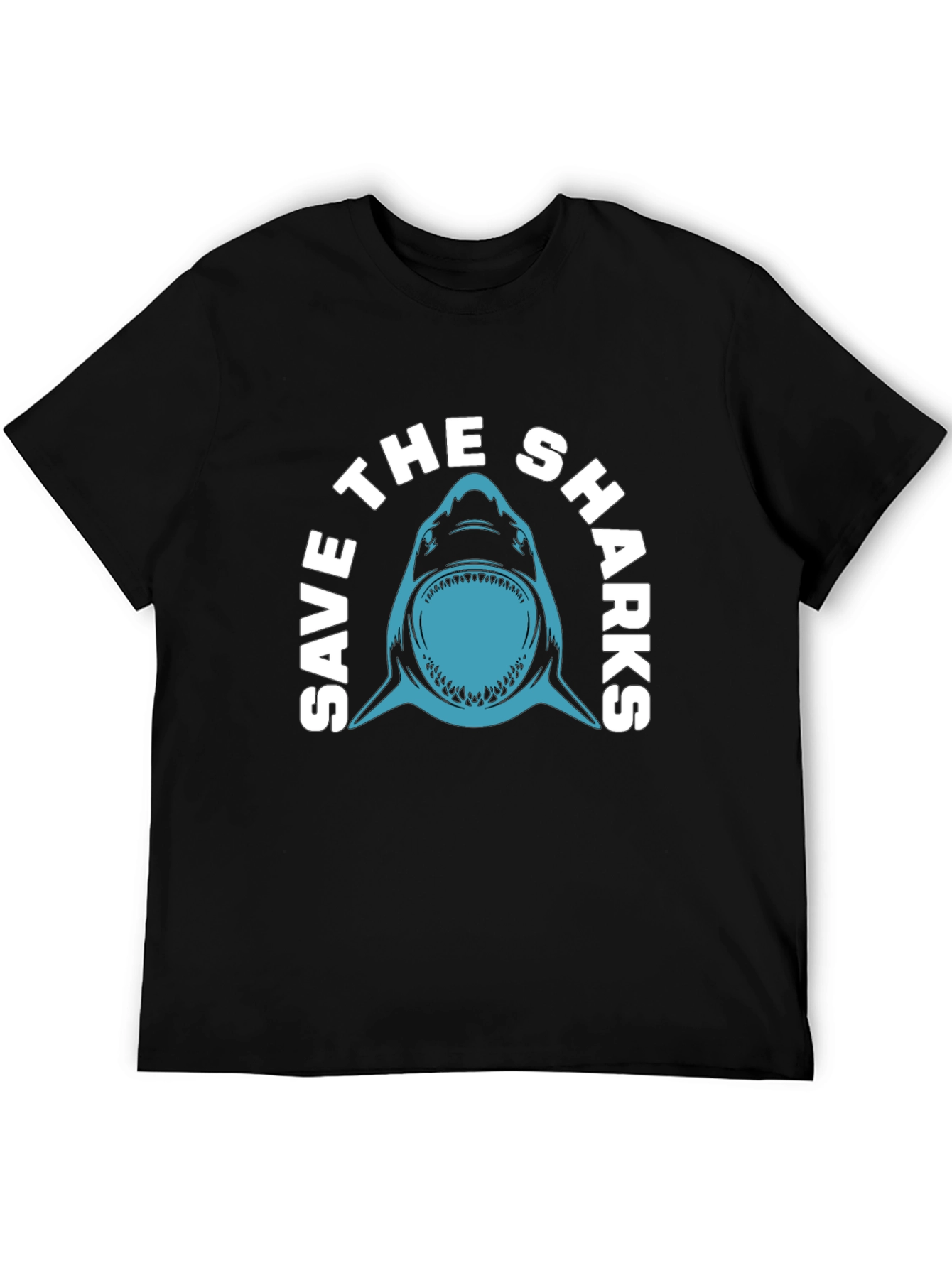 Save The Sharks Graphic T-Shirt - Black
