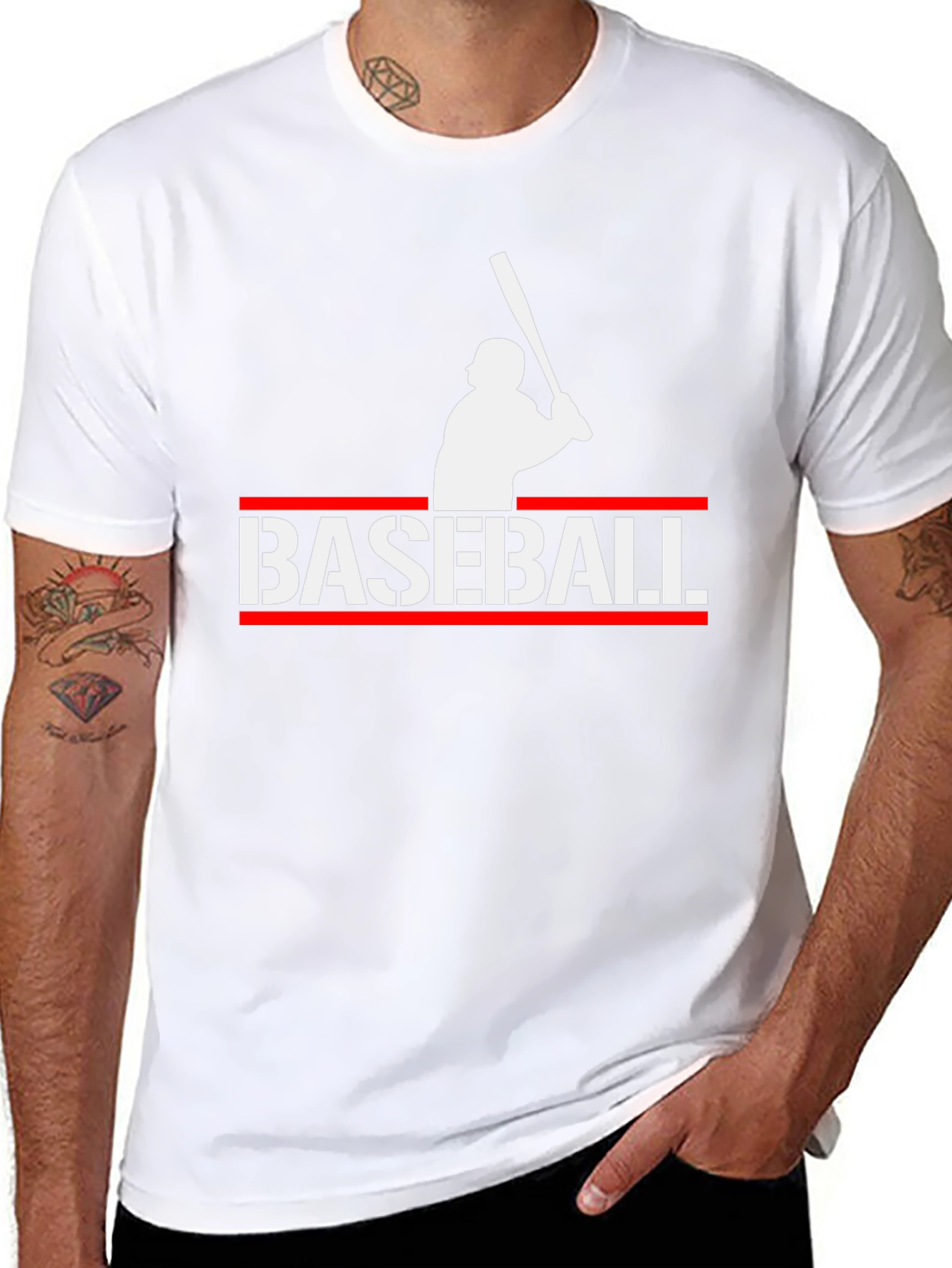 Baseball Player Graphic T-Shirt