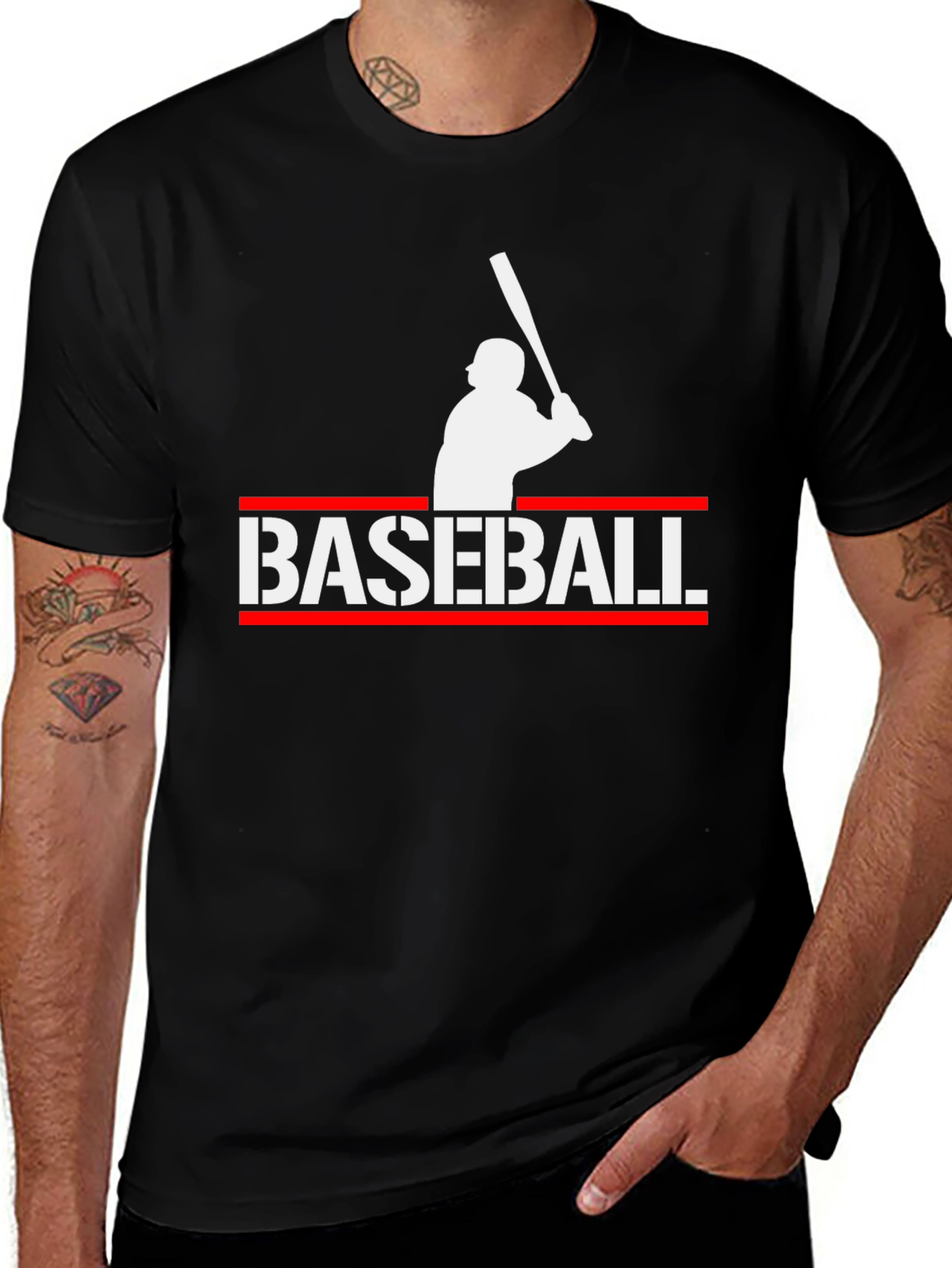 Baseball Player Graphic T-Shirt
