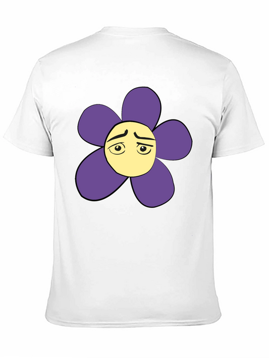 Sad Flower Graphic Black T-Shirt - Unisex Casual Tee