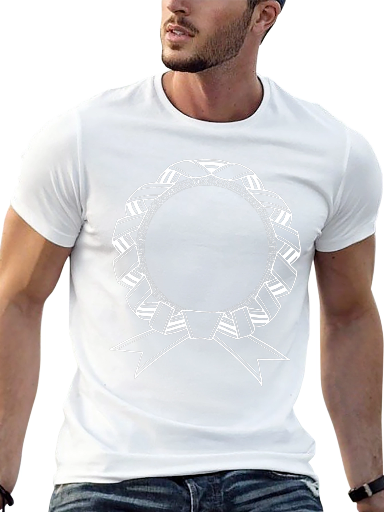 Ribbon Wreath Graphic T-Shirt - Classic Black Tee