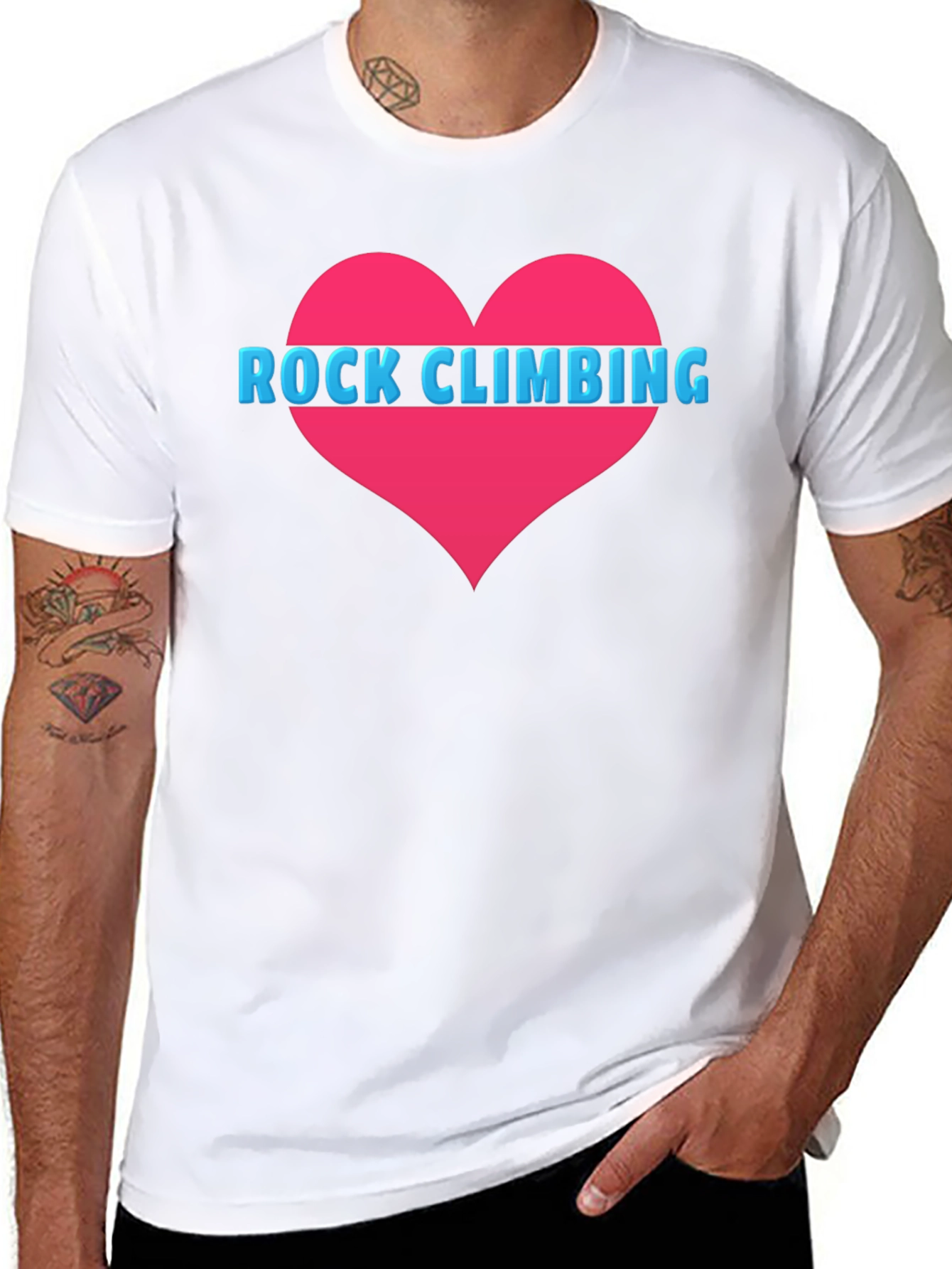 Rock Climbing Heart Tee - Black Cotton T-Shirt