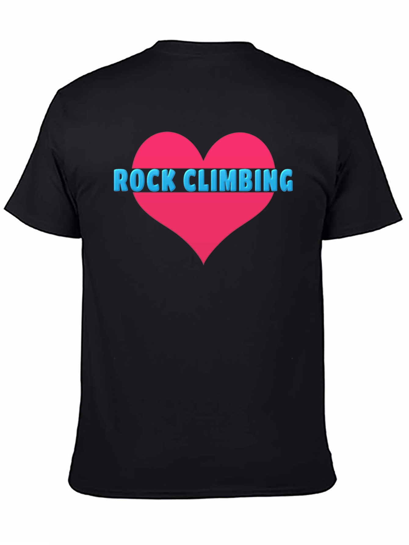 Rock Climbing Heart Tee - Black Cotton T-Shirt