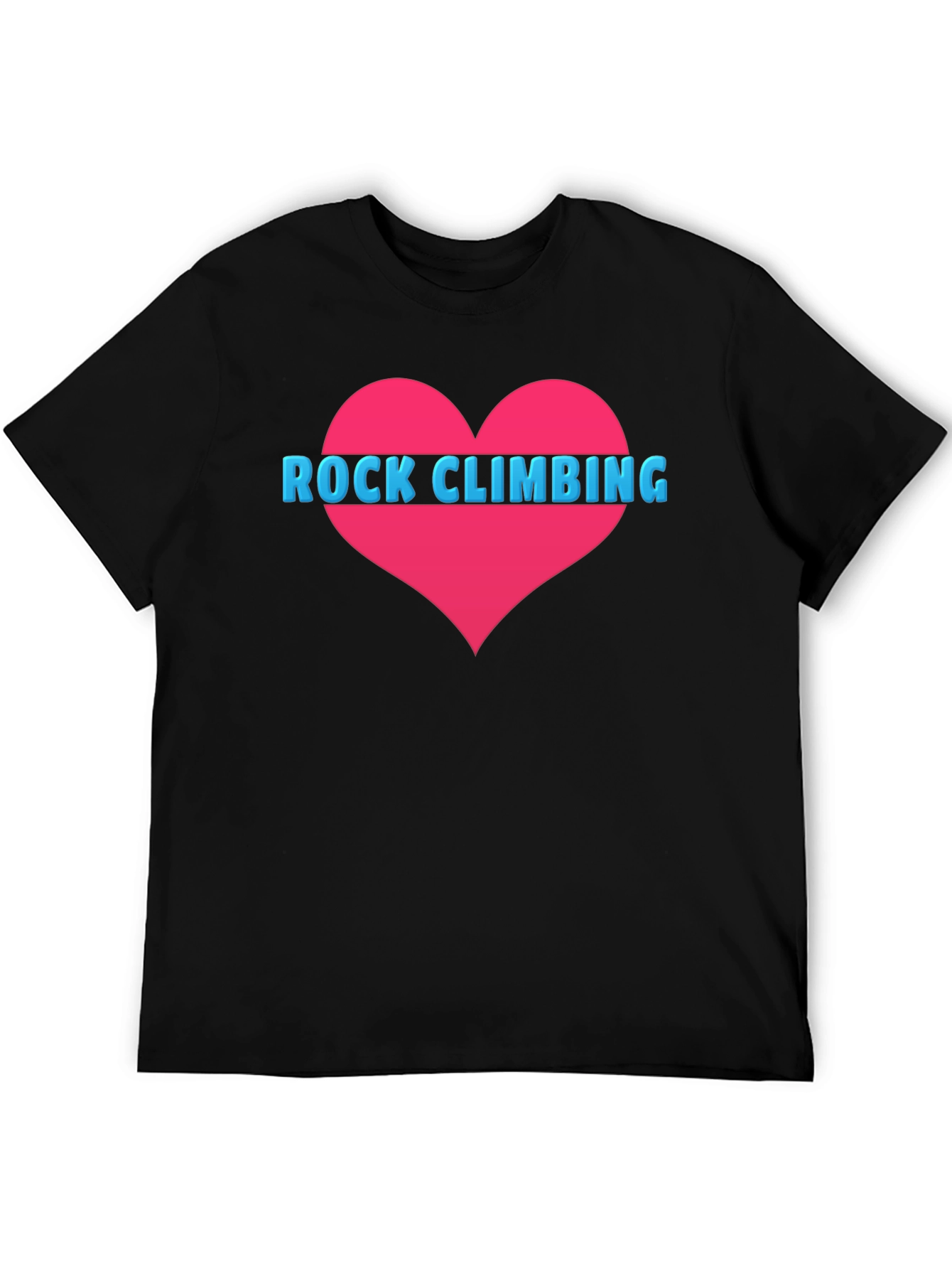Rock Climbing Heart Tee - Black Cotton T-Shirt