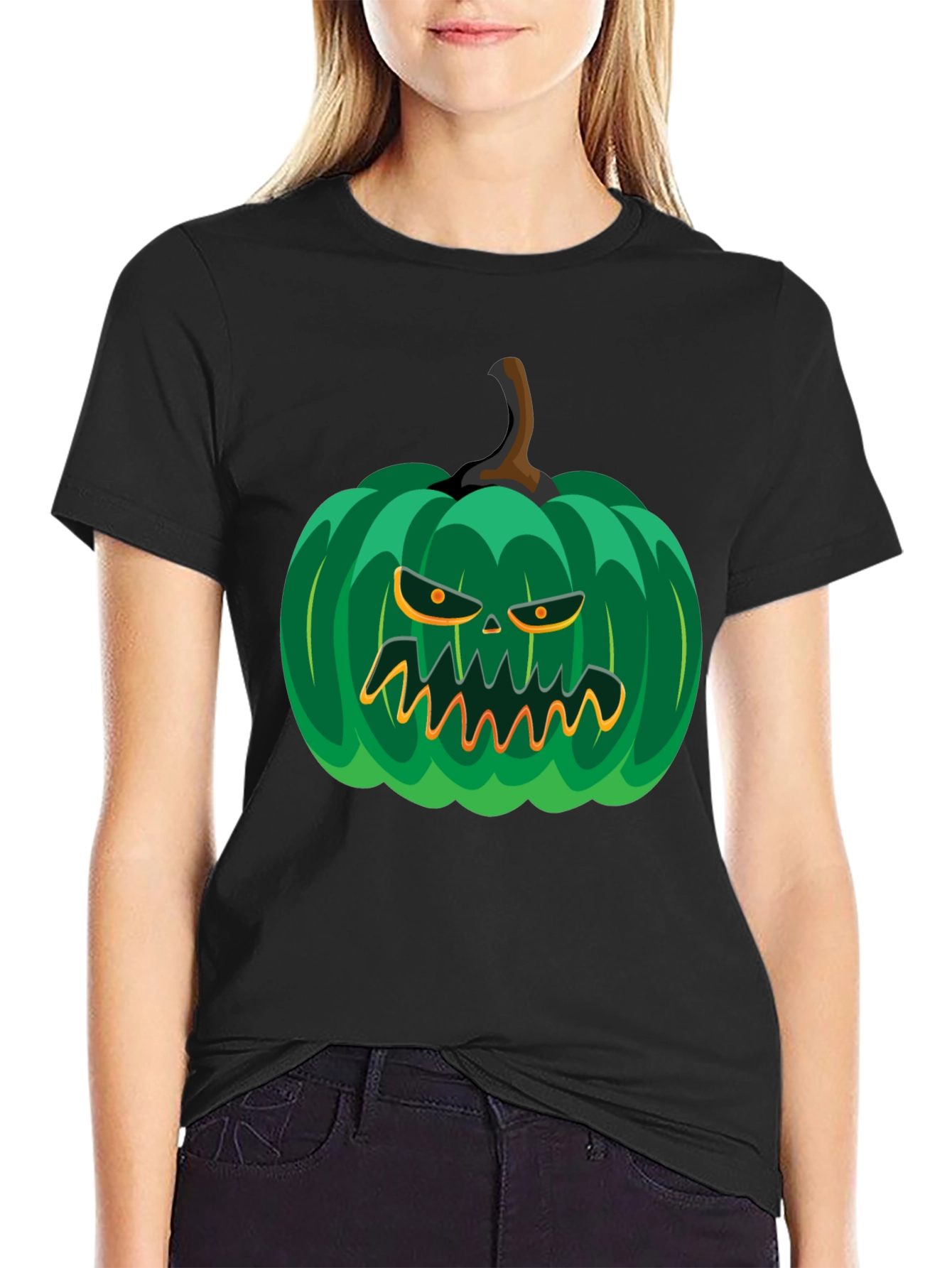 Spooky Green Pumpkin Graphic Tee