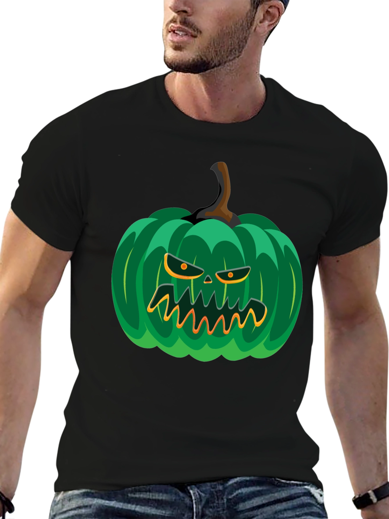 Spooky Green Pumpkin Graphic Tee
