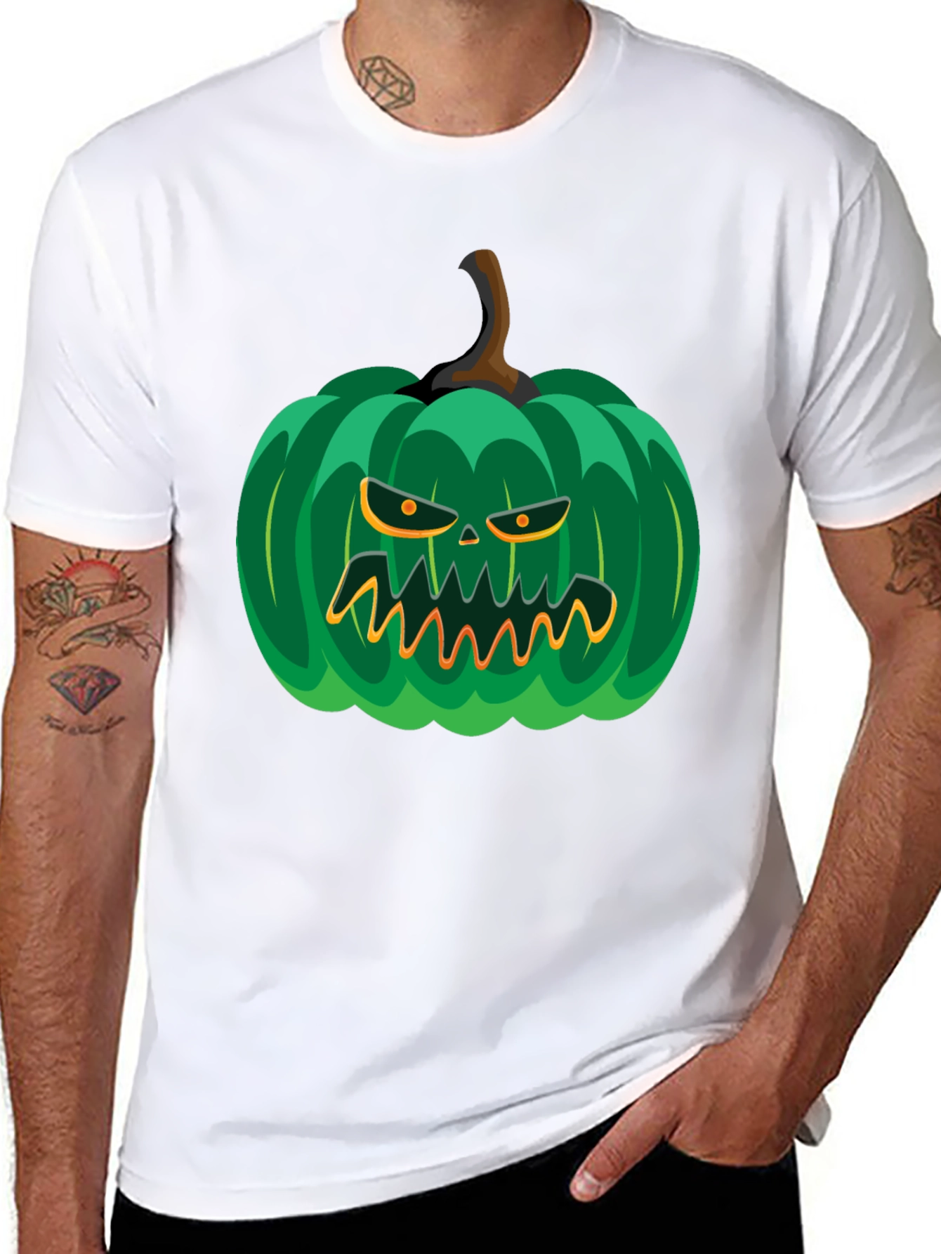 Spooky Green Pumpkin Graphic Tee
