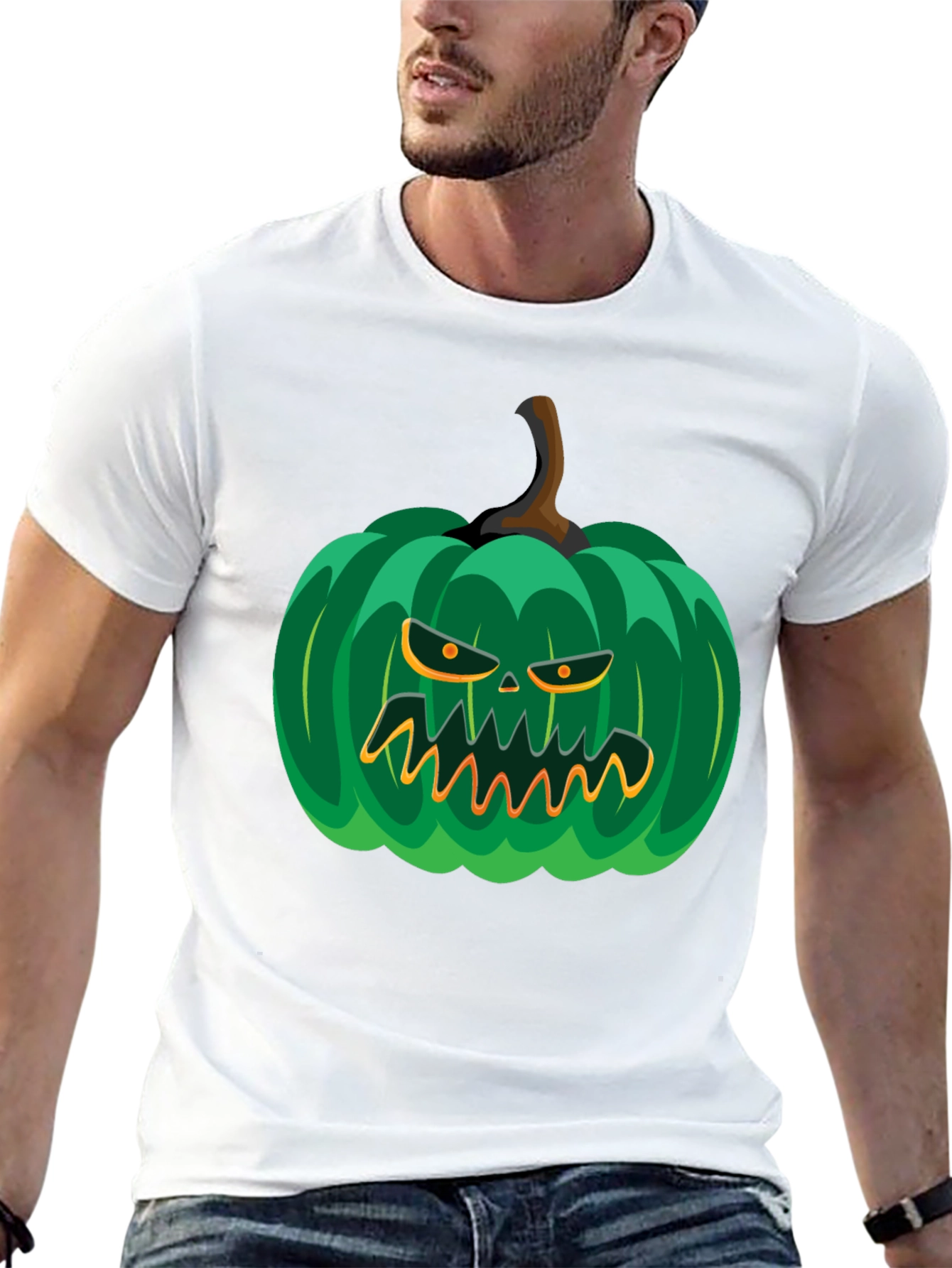 Spooky Green Pumpkin Graphic Tee
