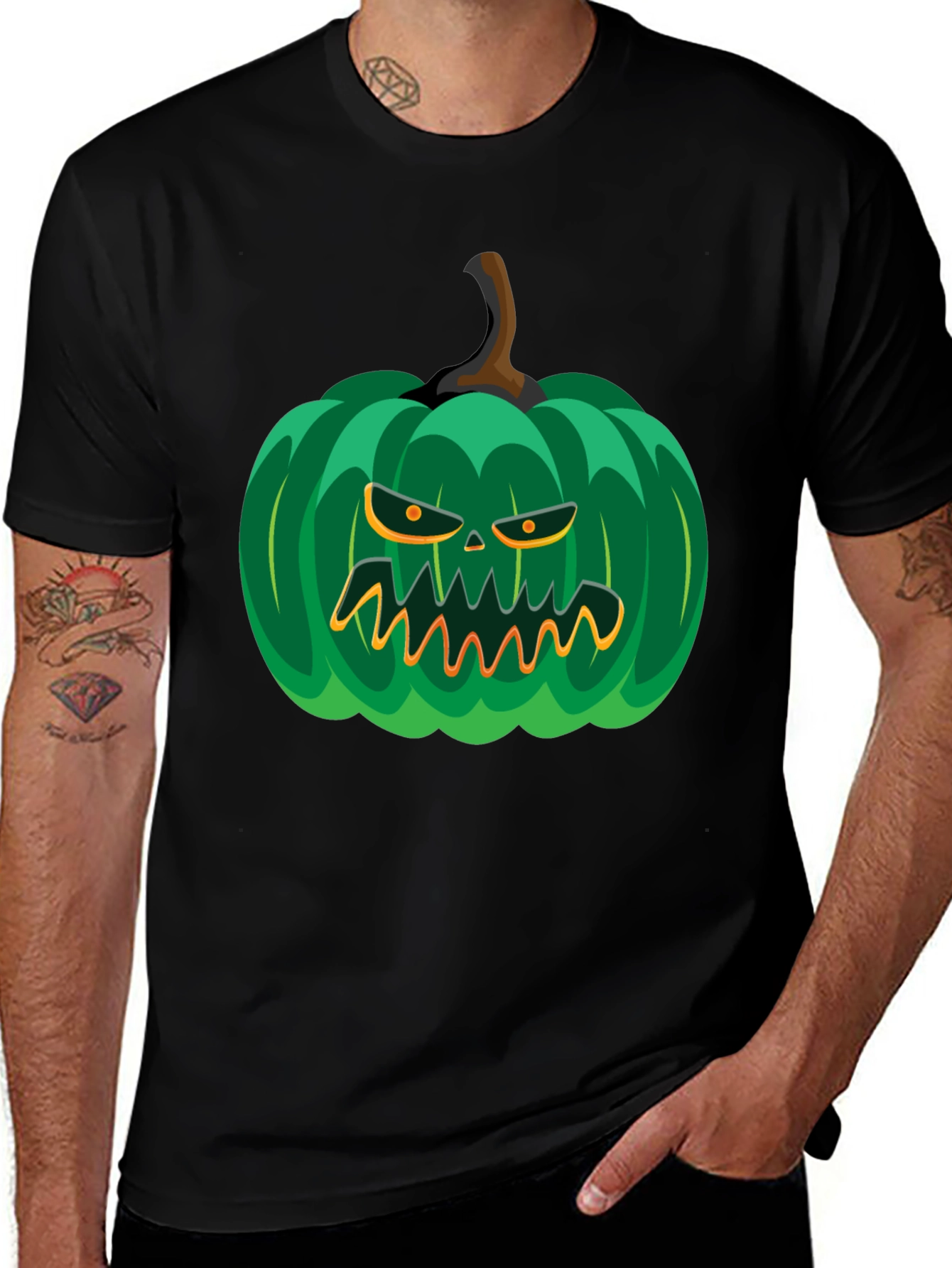 Spooky Green Pumpkin Graphic Tee