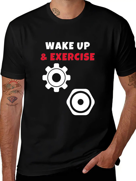 Wake Up And Exercise Weight Plates Stylish Everyday T-Shirt ��� Unisex Basic Cotton Tee