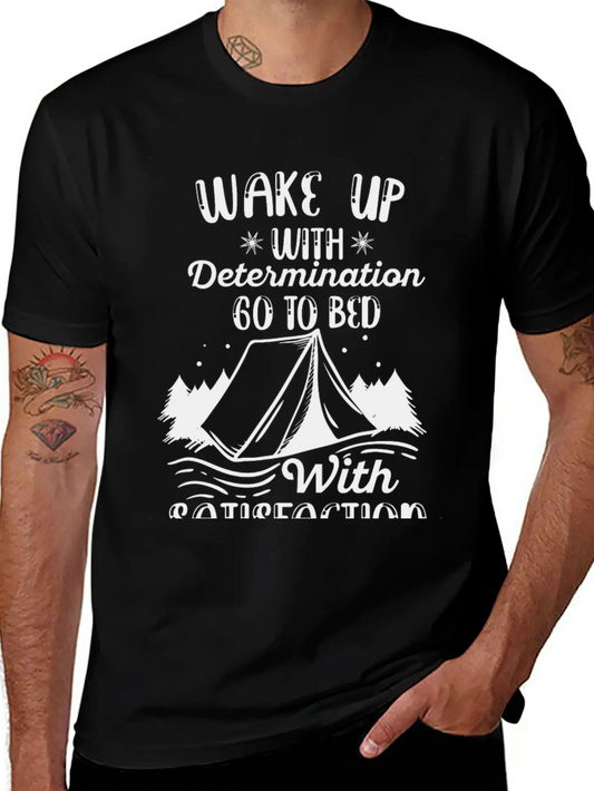 WAKE UP WITH DETERMINATION Basic Graphic T-Shirt – Daily Comfort In Soft Cotton
