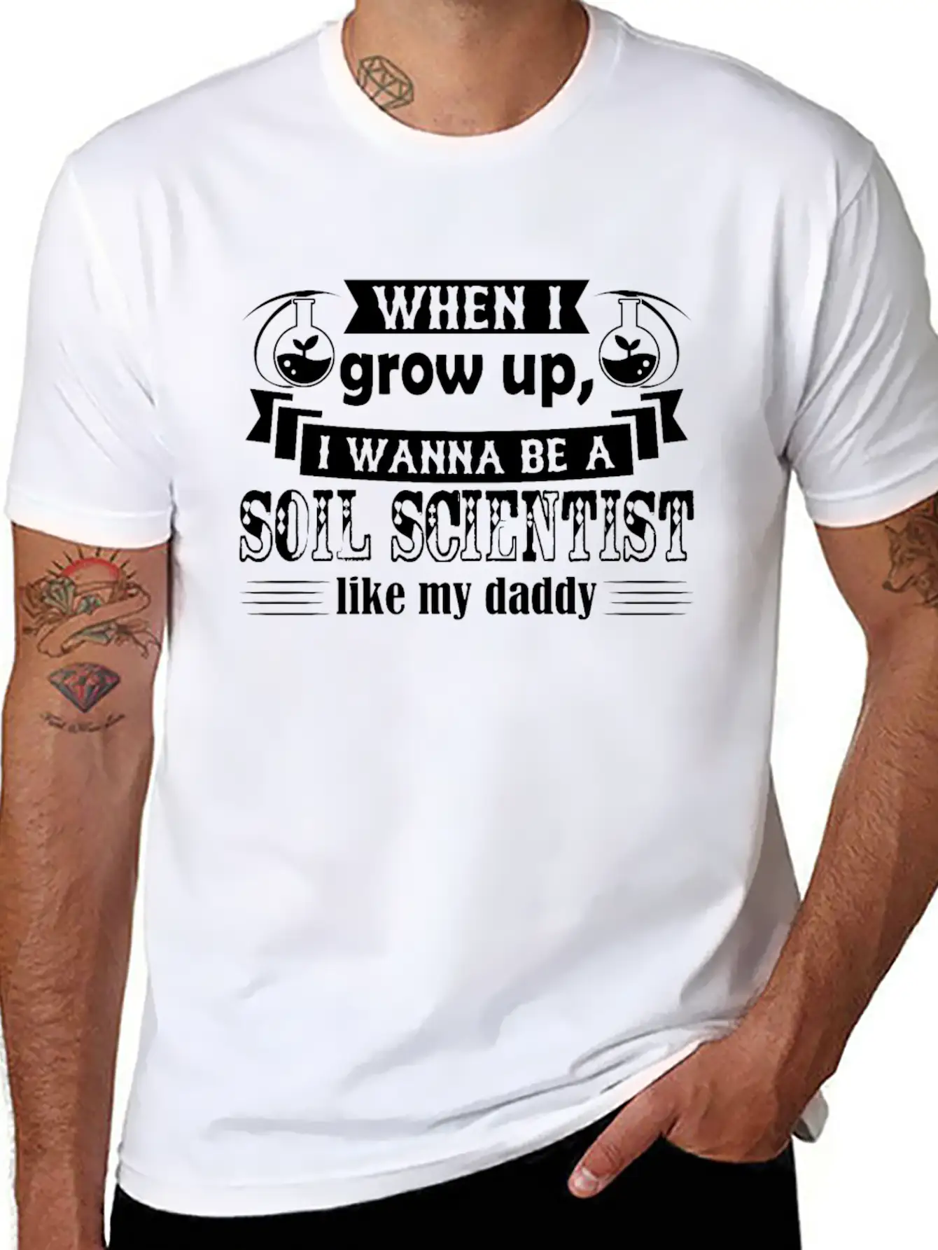 Want To Be Soil Scientist Like Daddy Shirt Basic Graphic T-Shirt – Daily Comfort In Soft Cotton
