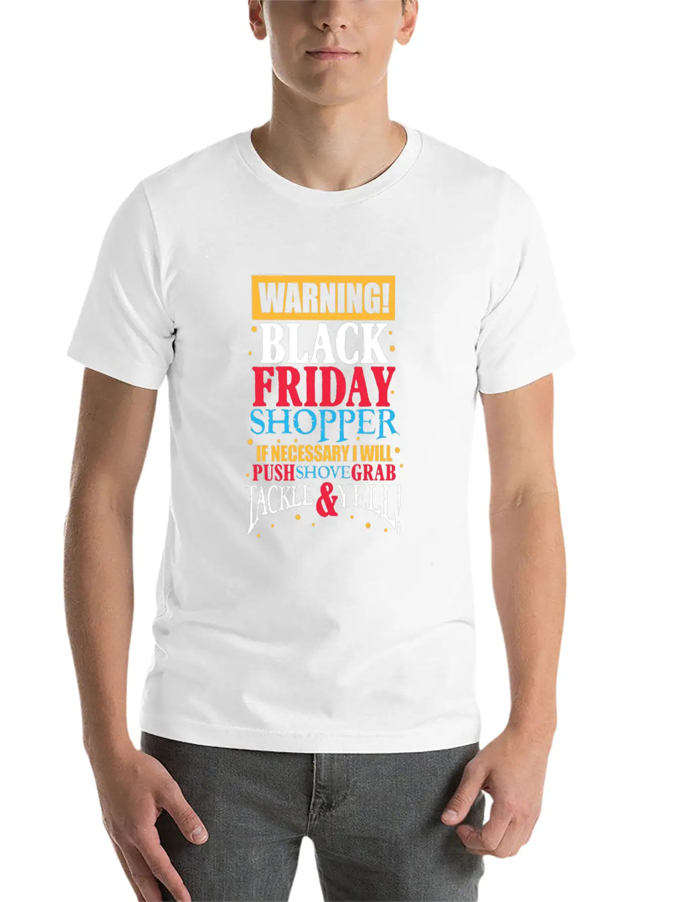 Warning Black Friday Shopper Essential Cotton Tee For Daily Outfits – Unisex Style