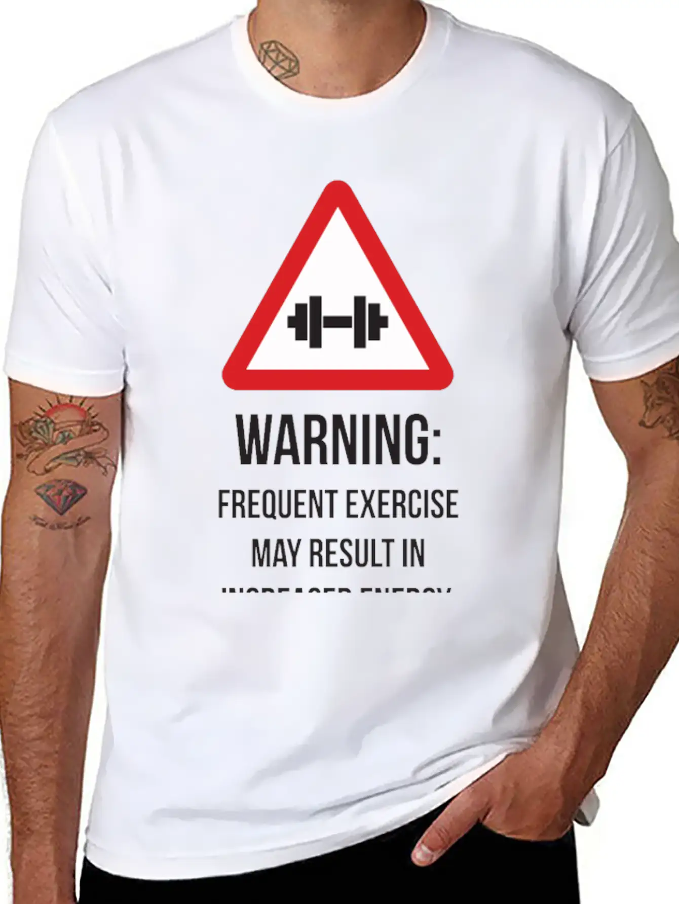 Warning - Frequent Exercise Health Benefits Modern Fit Casual T-Shirt – Clean And Versatile Design