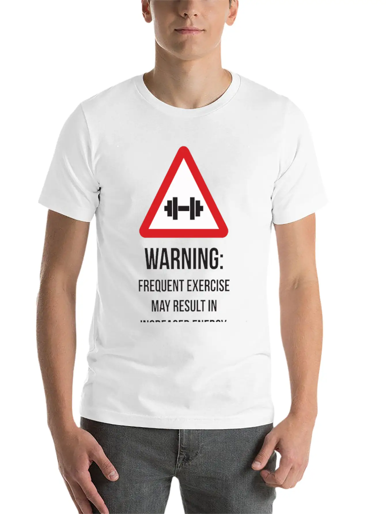 Warning - Frequent Exercise Health Benefits Modern Fit Casual T-Shirt – Clean And Versatile Design
