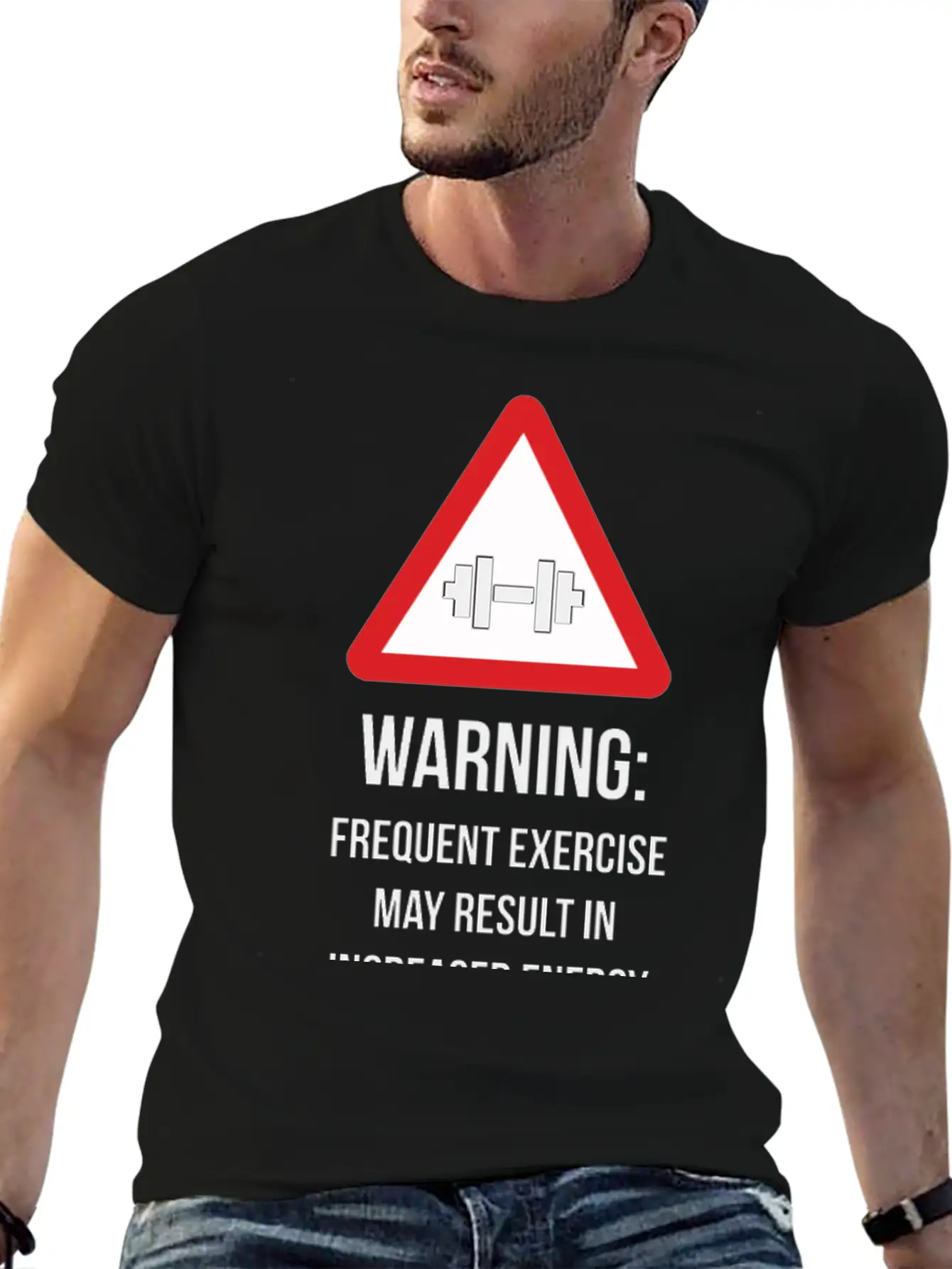 Warning - Frequent Exercise Health Benefits Modern Fit Casual T-Shirt – Clean And Versatile Design