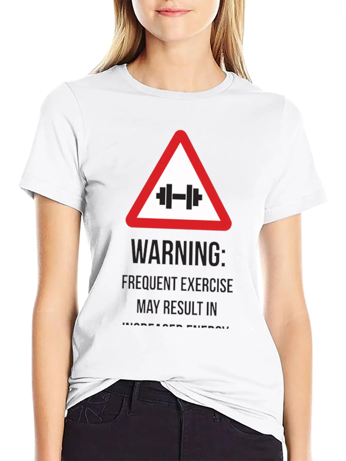 Warning - Frequent Exercise Health Benefits Modern Fit Casual T-Shirt – Clean And Versatile Design