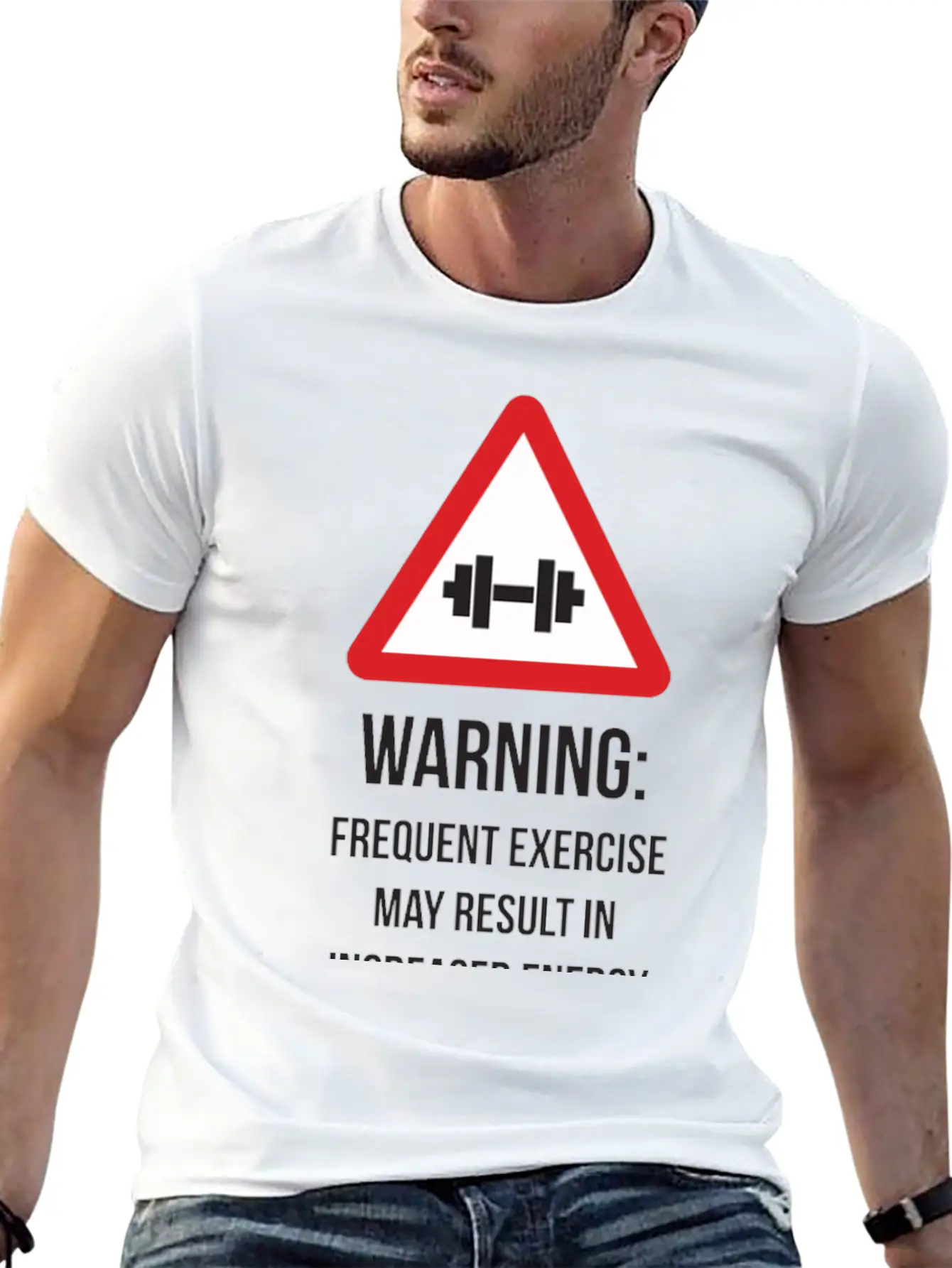 Warning - Frequent Exercise Health Benefits Modern Fit Casual T-Shirt – Clean And Versatile Design