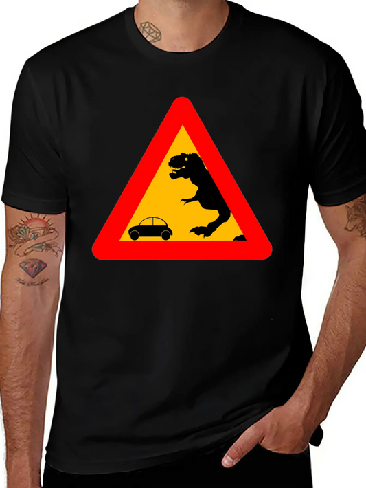 Warning Tyrannosaurus Rex Trex Dinosaurier Lightweight Cotton T-Shirt – Daily Comfort Graphic Shirt
