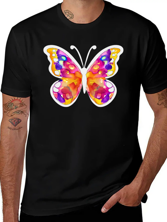 Watercolor Butterfly Basic Graphic T-Shirt – Daily Comfort In Soft Cotton