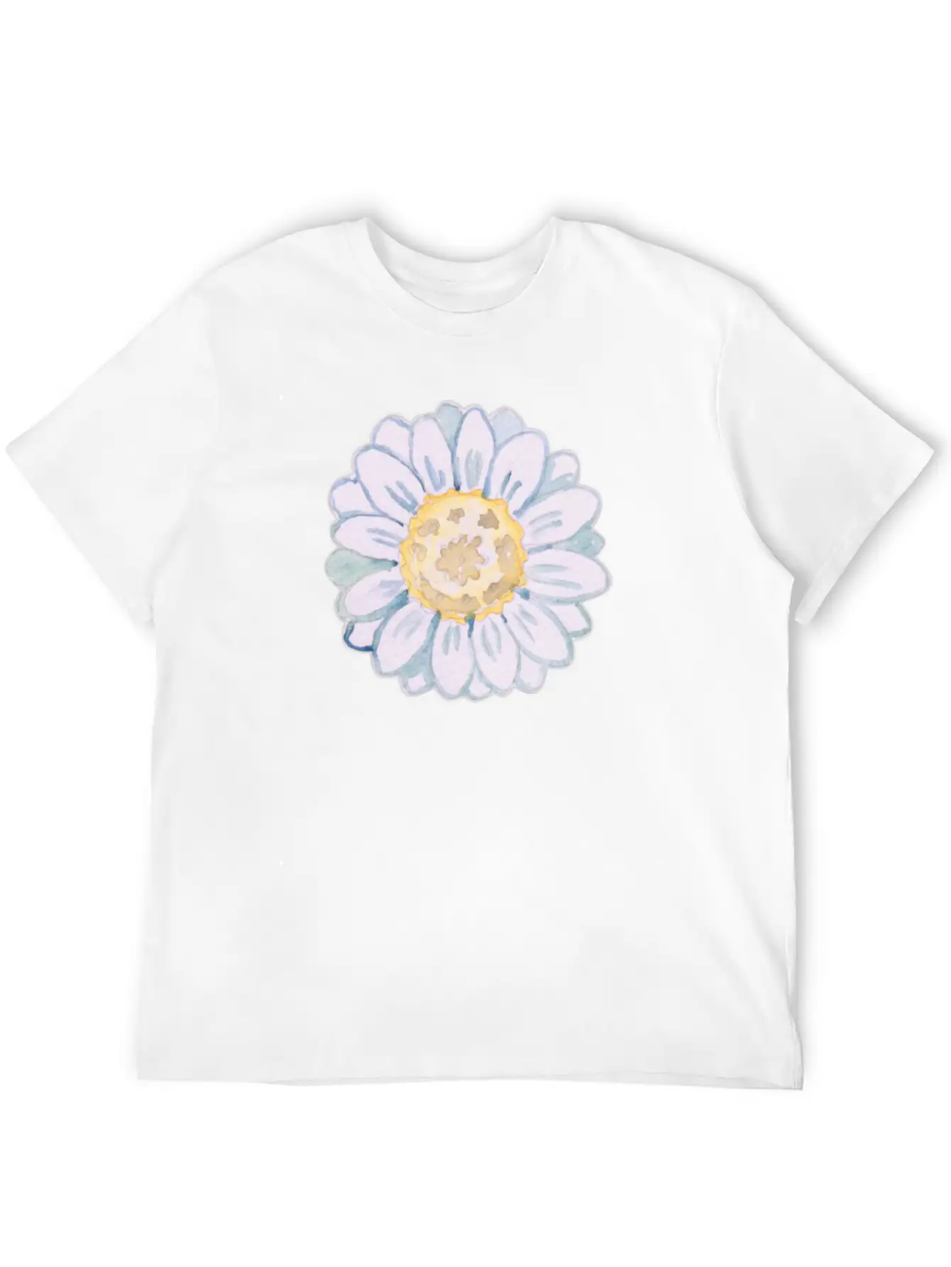 Watercolor Daisy Modern Fit Casual T-Shirt – Clean And Versatile Design
