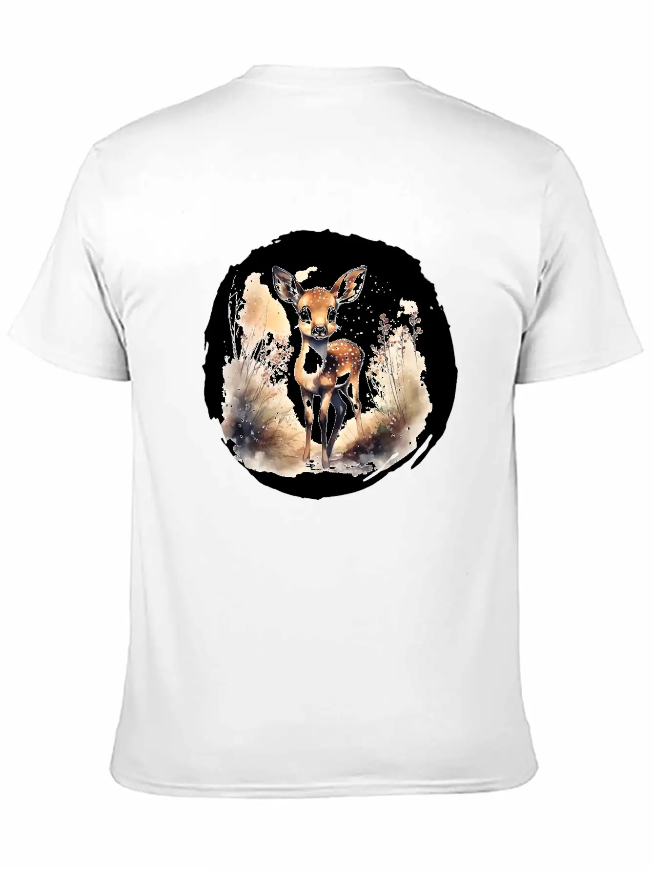 Watercolor Fawn Modern Fit Casual T-Shirt ��� Clean And Versatile Design
